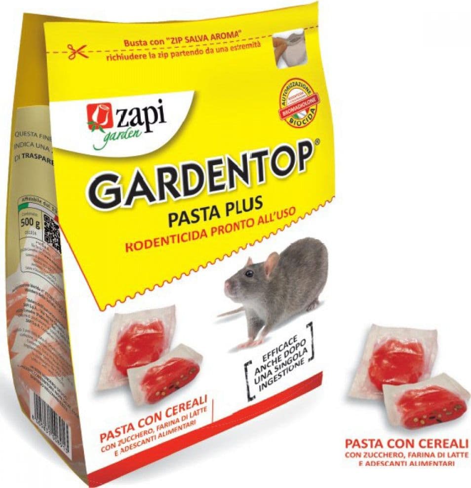 Esca topicida "Garden top pasta Plus" bocconi per topi, ratti e arvicole veleno rodenticida 1,5 kg - 2