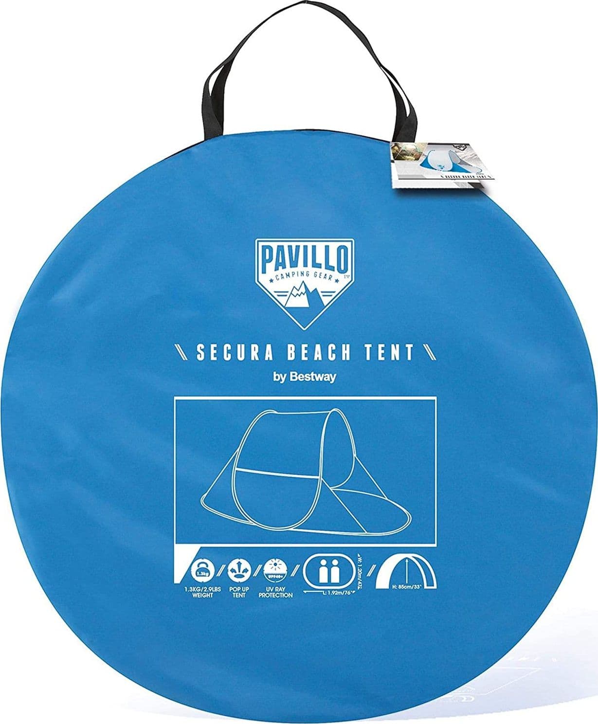 Tenda da spiaggia 2 posti apertura "due secondi" con custodia - 2