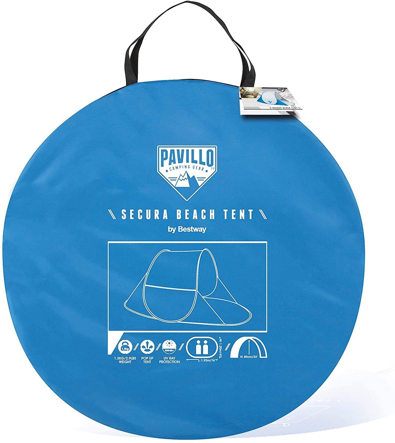 Tenda da spiaggia 2 posti apertura "due secondi" con custodia - 2