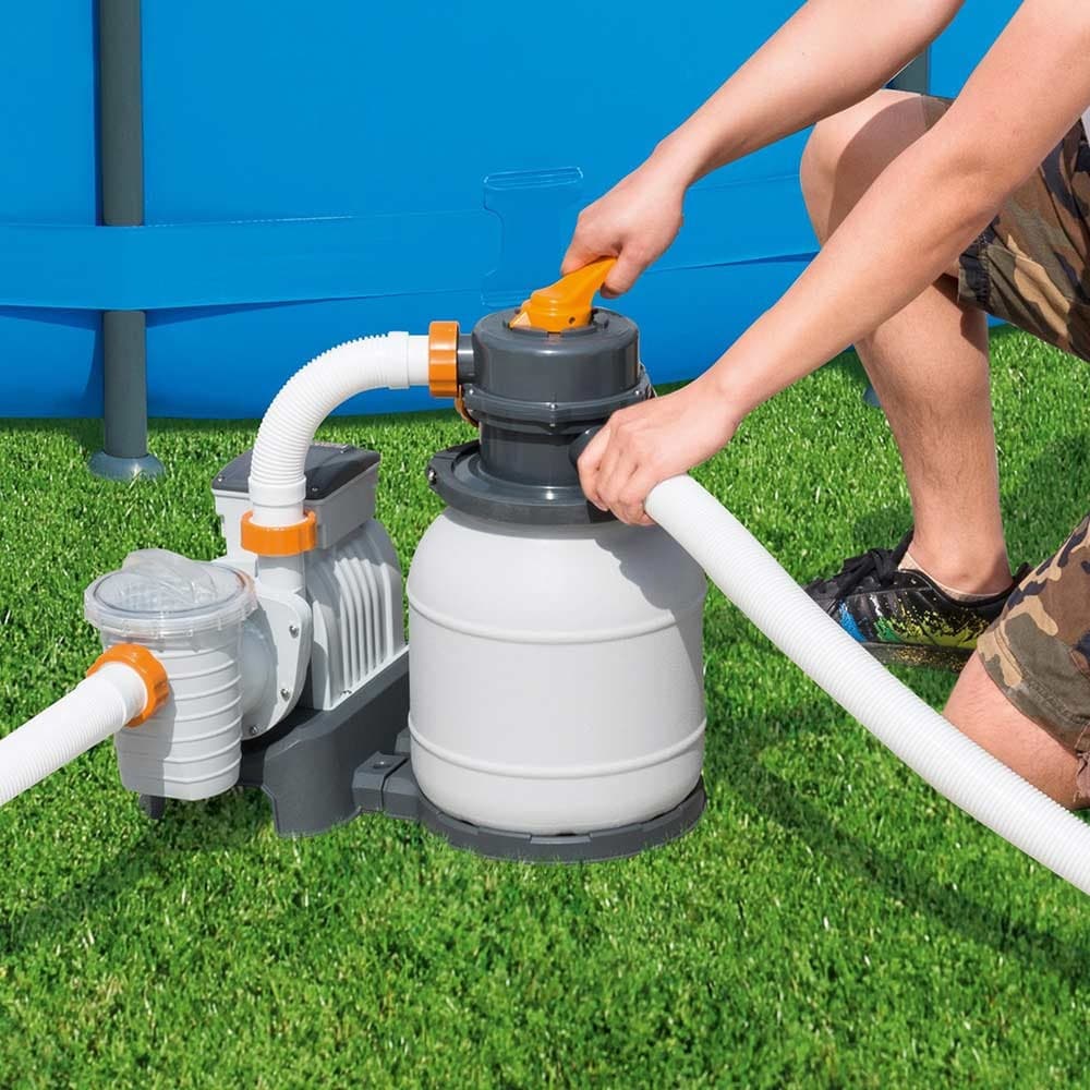 Pompa di filtraggio a sabbia per piscine fuori terra depuratore a pressione da 5678 l/h - 4
