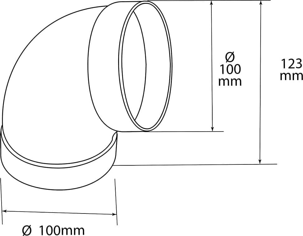 Curva a 90 ° per tubo aerazione canalizzata sezione Tonda in ABS - 4