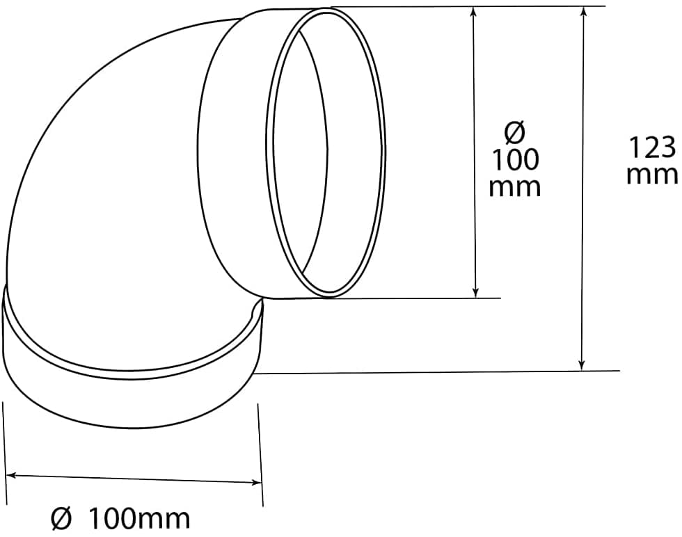 Curva a 90 ° per tubo aerazione canalizzata sezione Tonda in ABS - 4