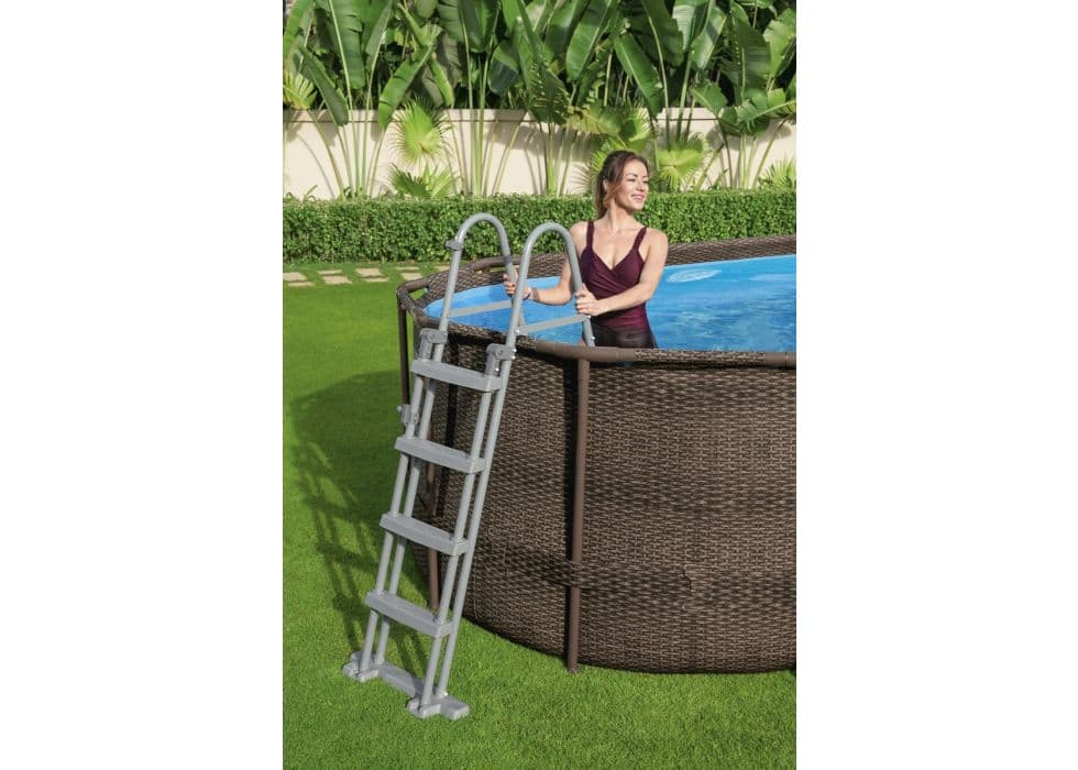 Piscina Power Steel Swim Vista ovale in acciaio con oblò 549x274x122 cm - 4