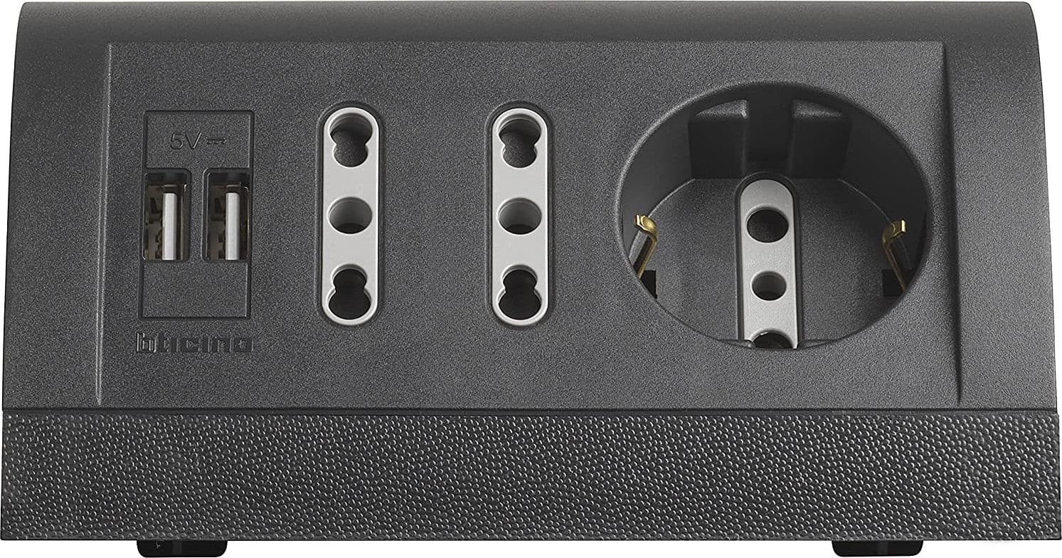 Multipresa da scrivania con 2 prese USB, 1 Presa schuko e 2 prese bipasso - 2