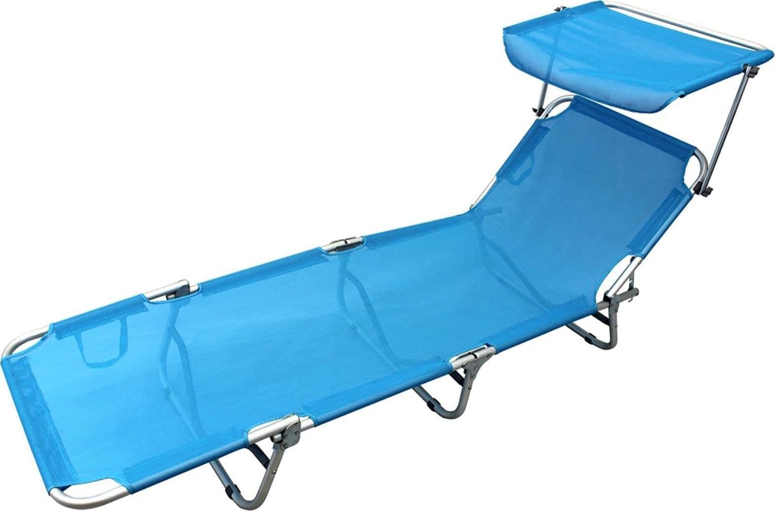 Lettino prendisole in alluminio "Sofia" spiaggina pieghevole con tettuccio da mare - 4