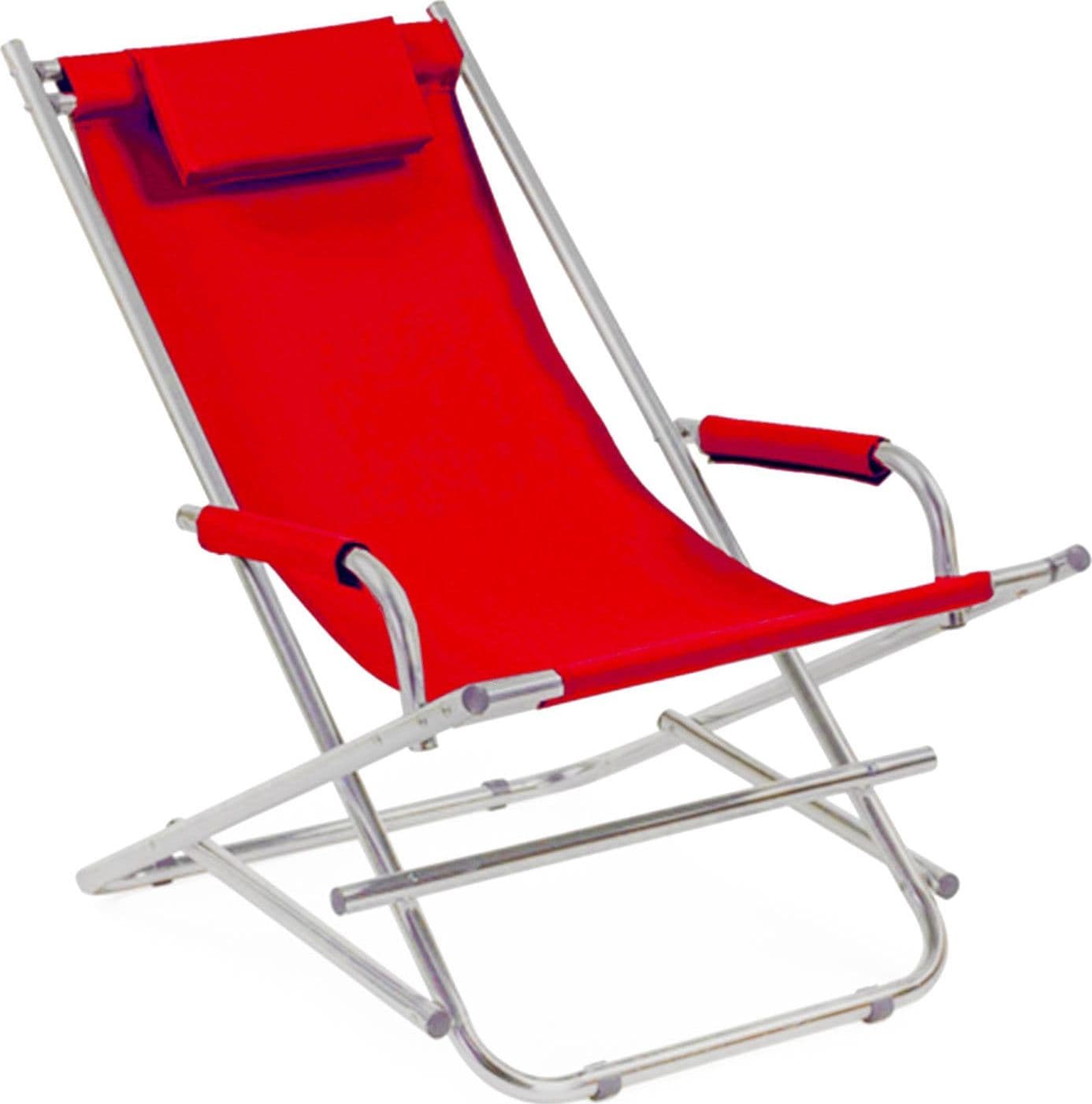 Sdraio in alluminio con cuscino "Bascula", spiaggina prendisole da giardino e mare - 3