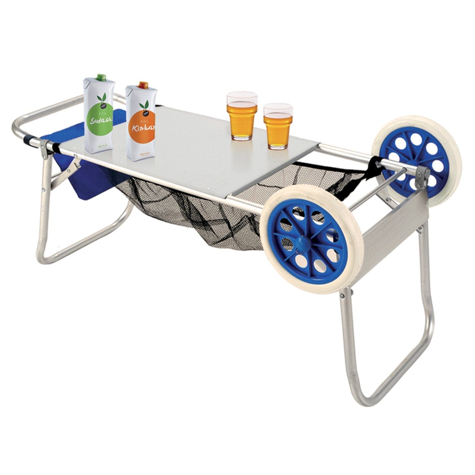 Carrello con tavolo trolley in alluminio per campeggio viaggio o spiaggia - 3