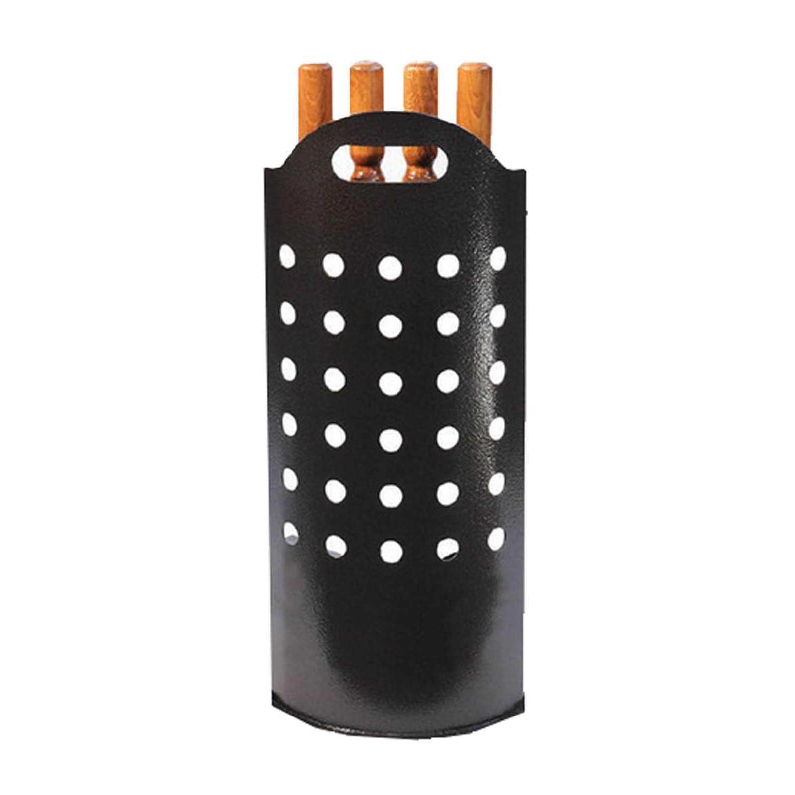 Gruppo camino in ferro battuto h 60 cm accessori pulizia con maniglie in legno - 2
