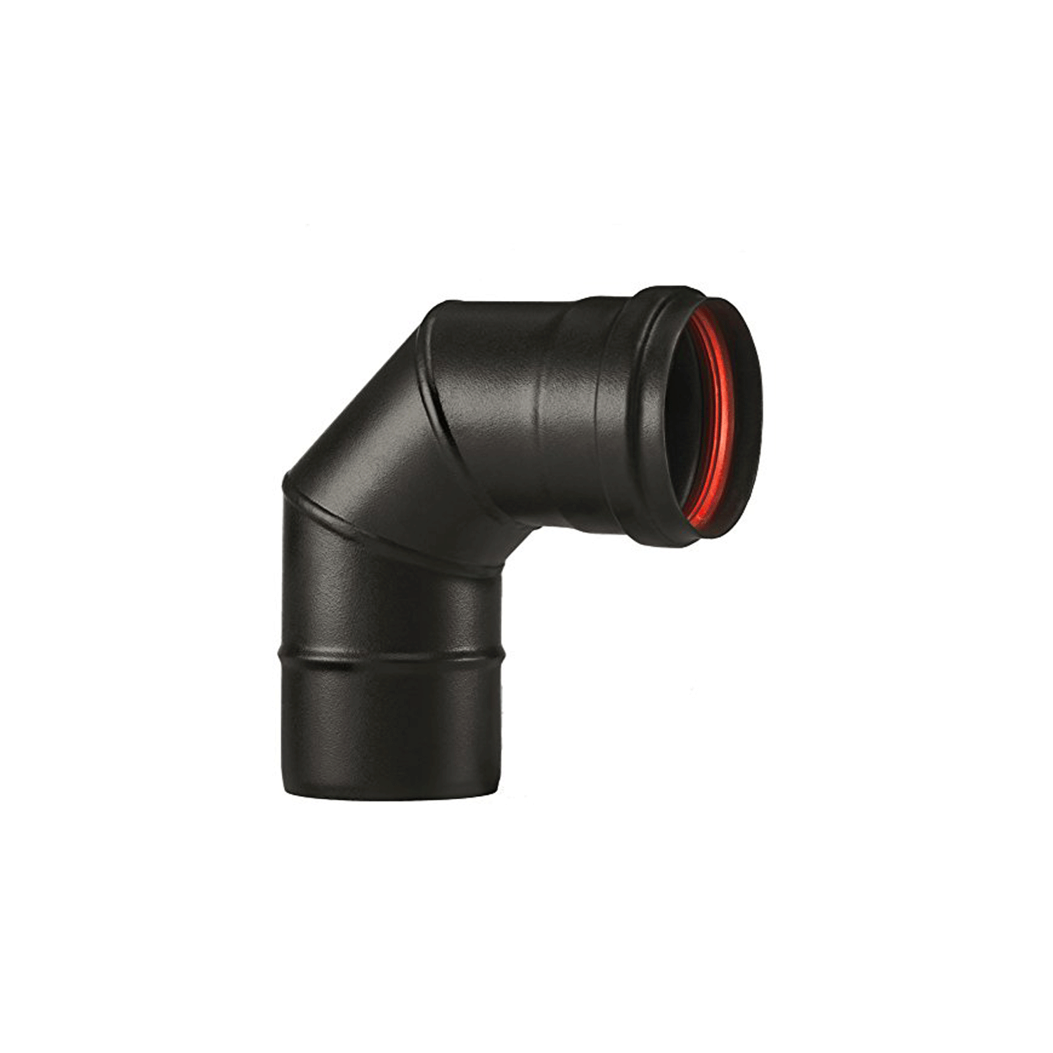 Curva a gomito per canna fumaria stufa a pellet in acciaio nero da 1,6 mm - 2