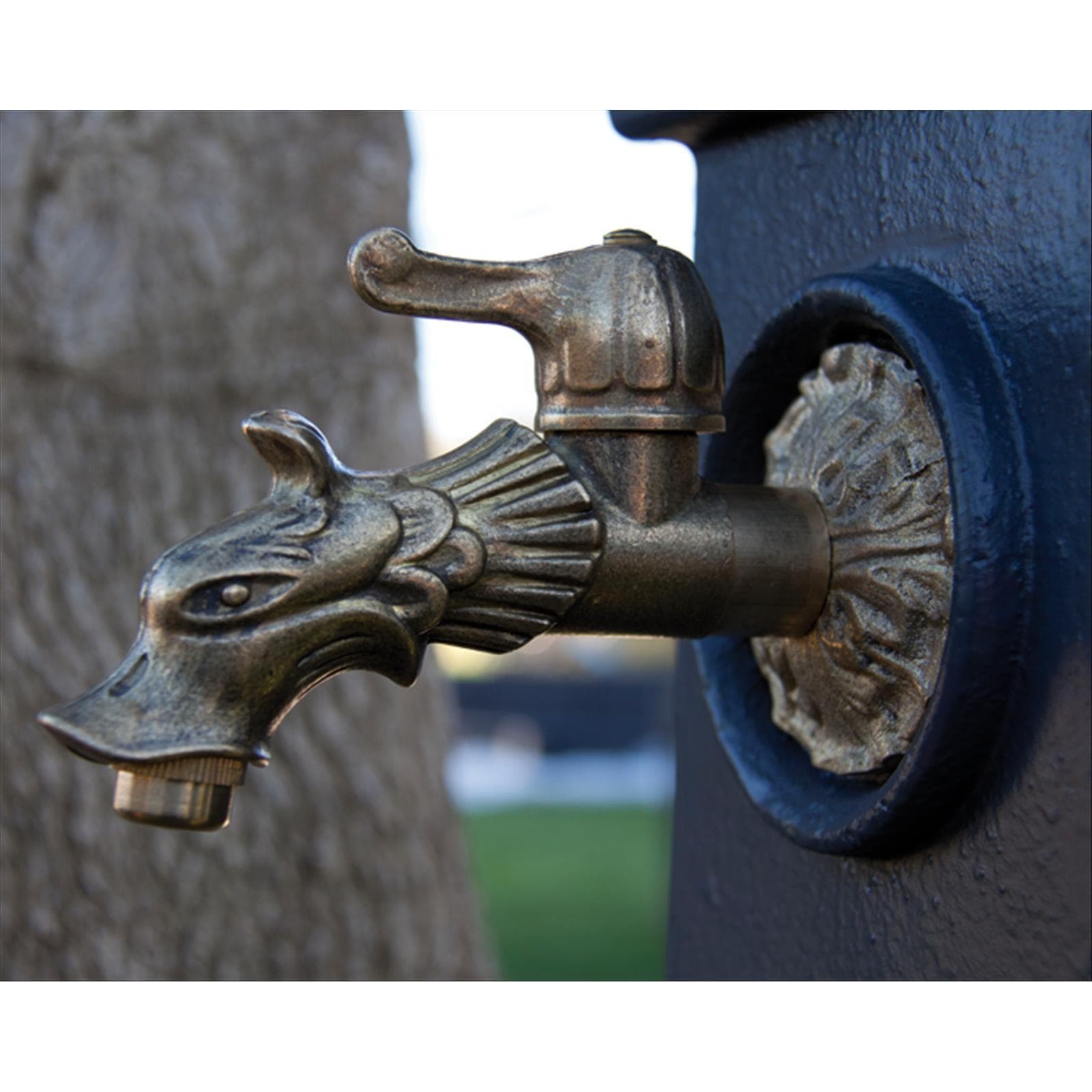 Rubinetto ornamentale in ottone antichizzato "dragone" per fontane da giardino attacco 1/2" - 3