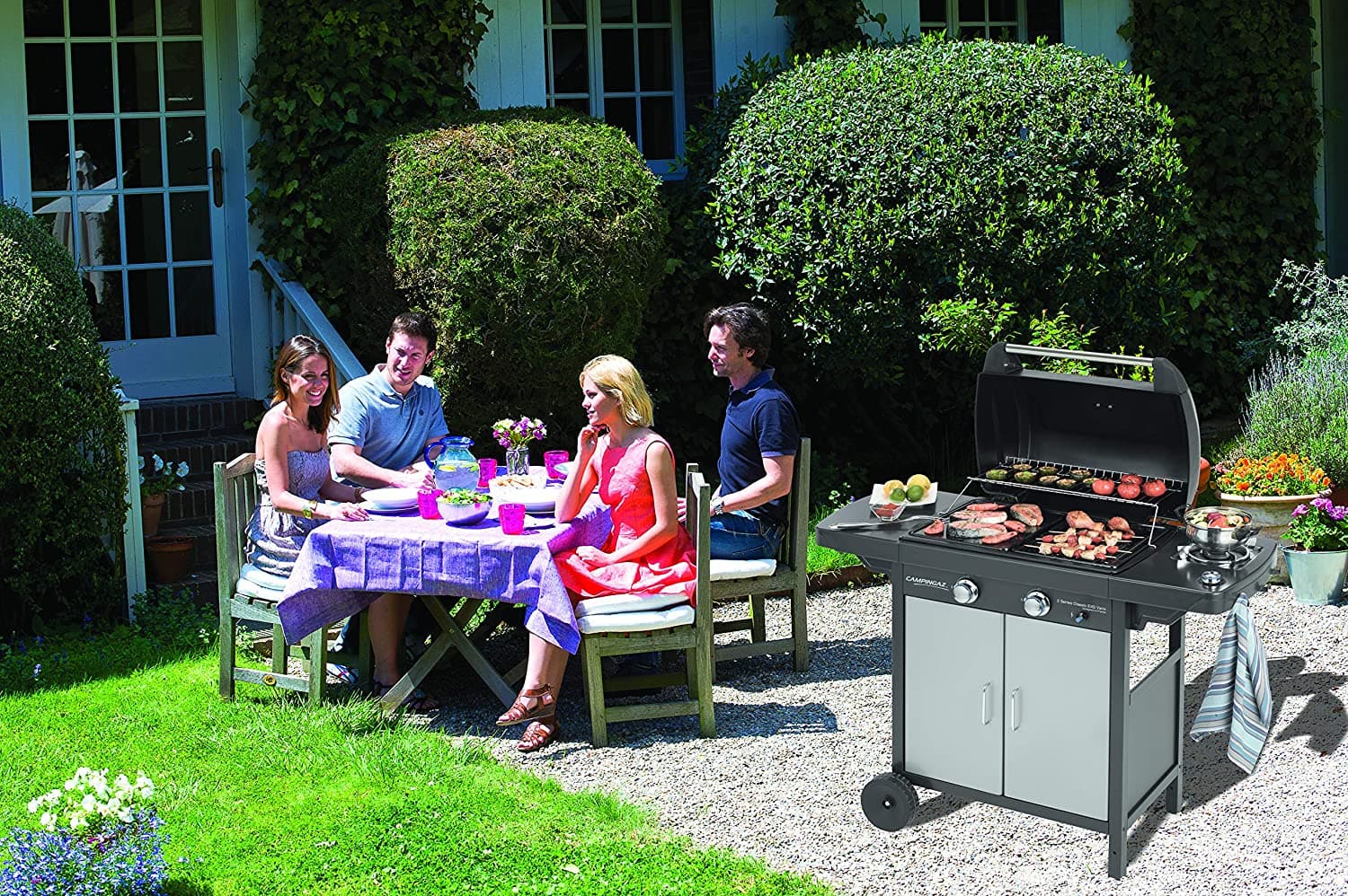 Barbecue BBQ fornello e griglia con ruote a gas 2 series LXS con 2 bruciatori - 5
