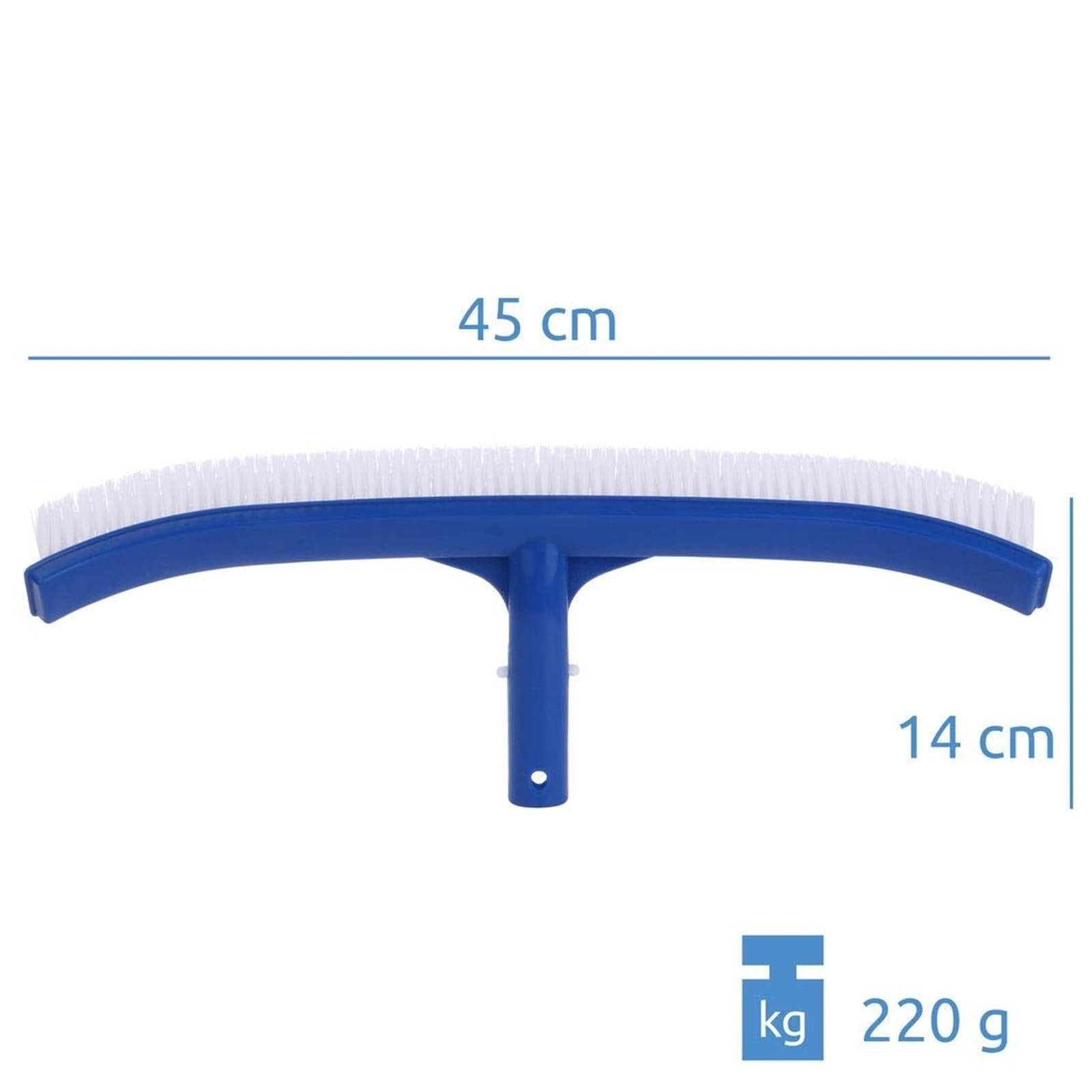 Spazzola in nylon per pulizia fondo e parete piscina rinforzo PVC da 45 cm - 6