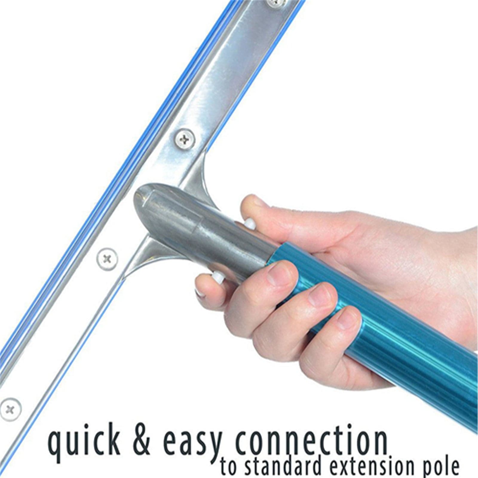 Spazzola professionale per pulizia fondo e parete piscina con rinforzo in alluminio 46 cm - 5