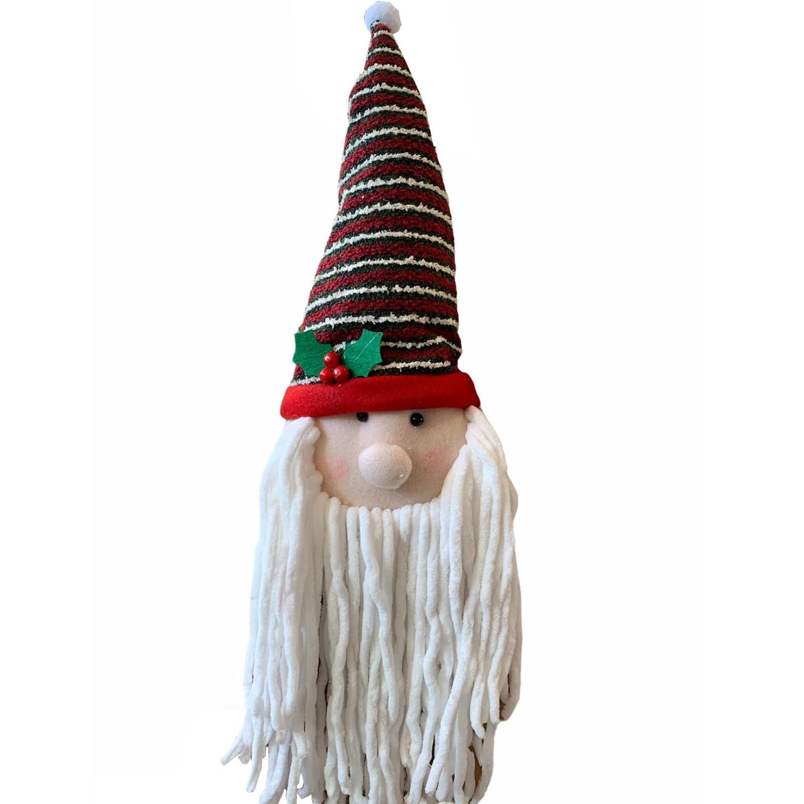 Puntale per albero buffo babbo natale con cappello e barba h 45 cm decorazione - 2