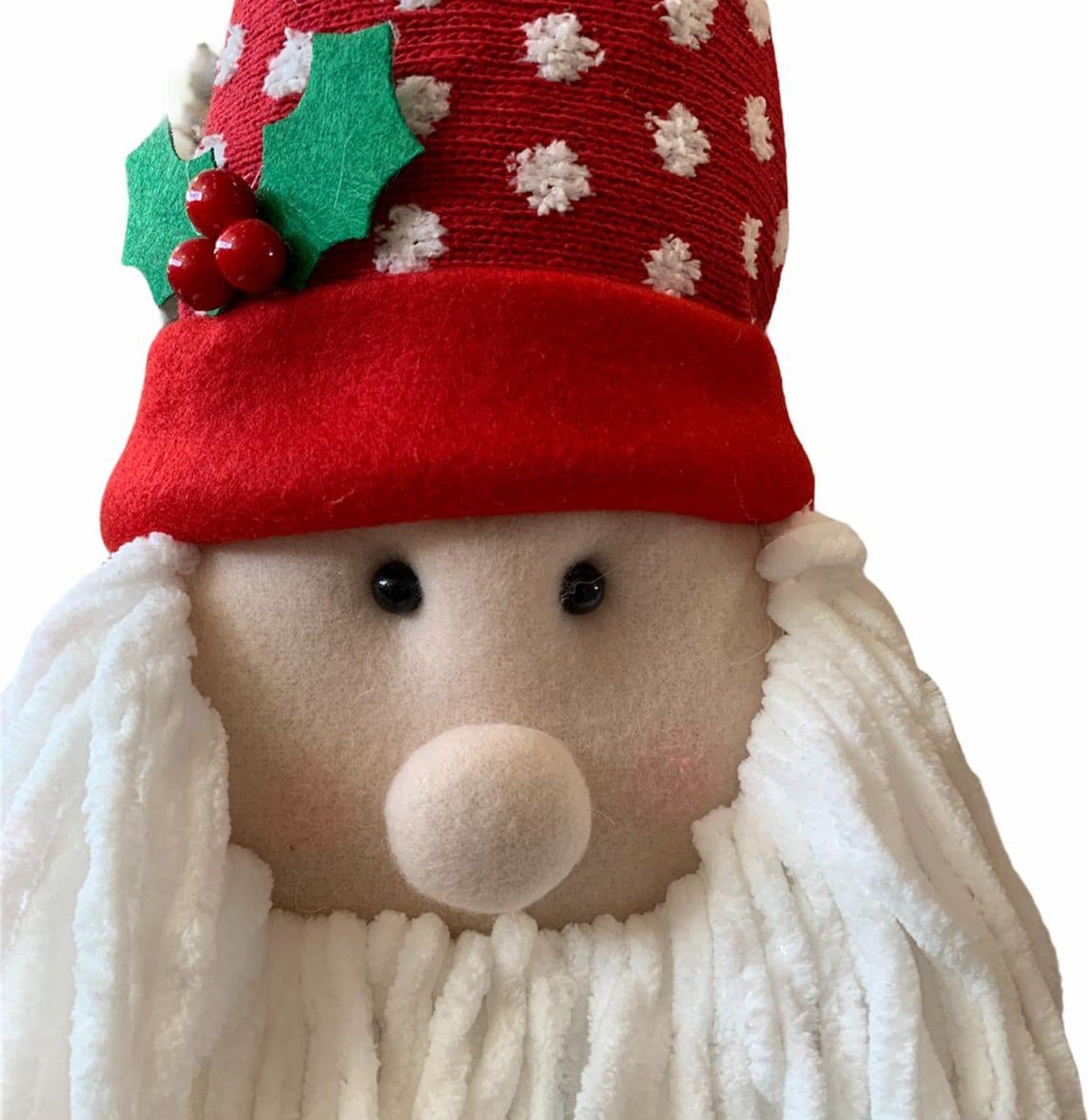 Puntale per albero buffo babbo natale con cappello e barba h 45 cm decorazione - 12