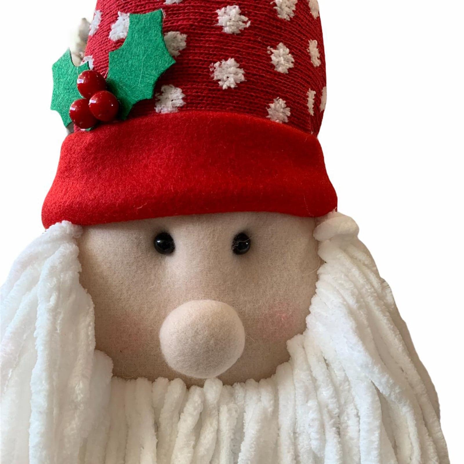 Puntale per albero buffo babbo natale con cappello e barba h 45 cm decorazione - 12