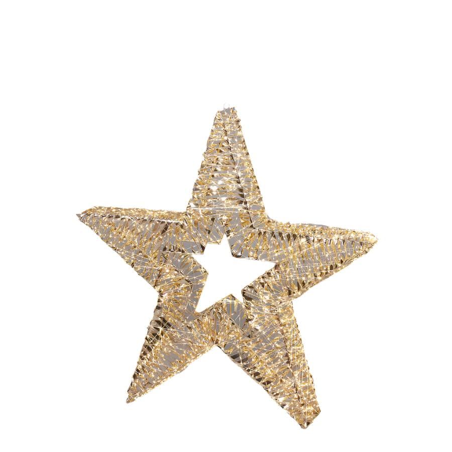Stella luminosa a LED a luce calda, con Timer e adattatore, per esterno - 2