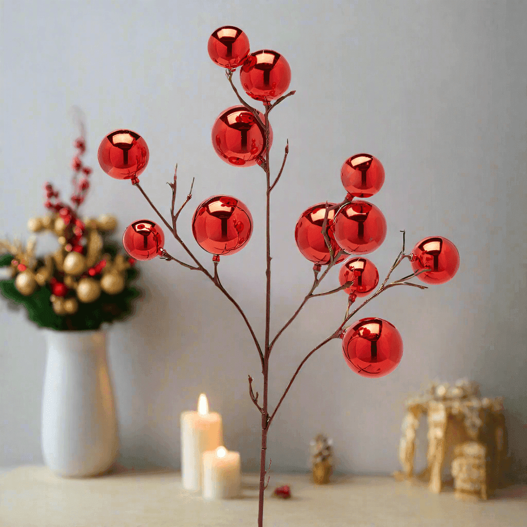 Ramo decorativo con sfere per decorazioni e composizioni floreali h 53 cm - 2