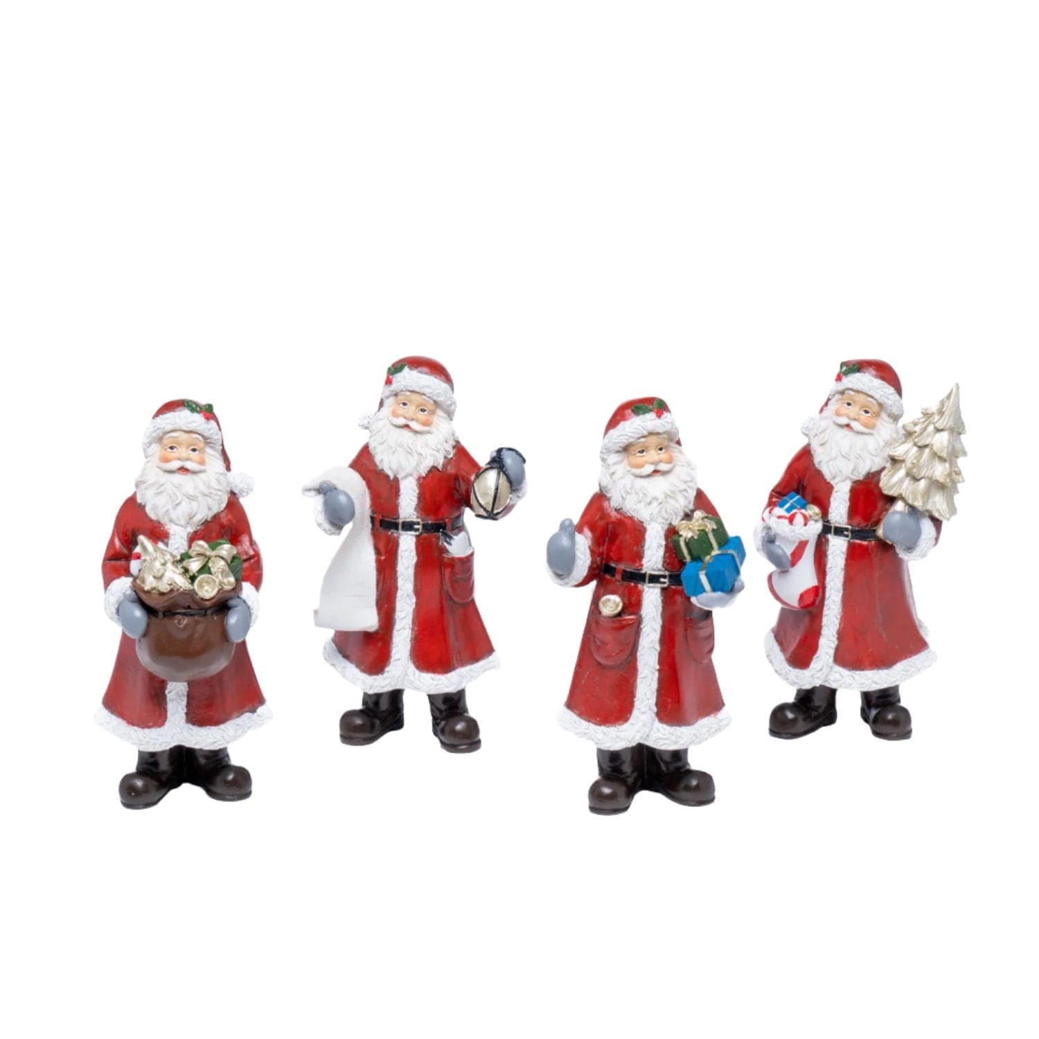 Babbo Natale statuetta color rosso in poliestere decorazione natalizia da 20 cm - 5
