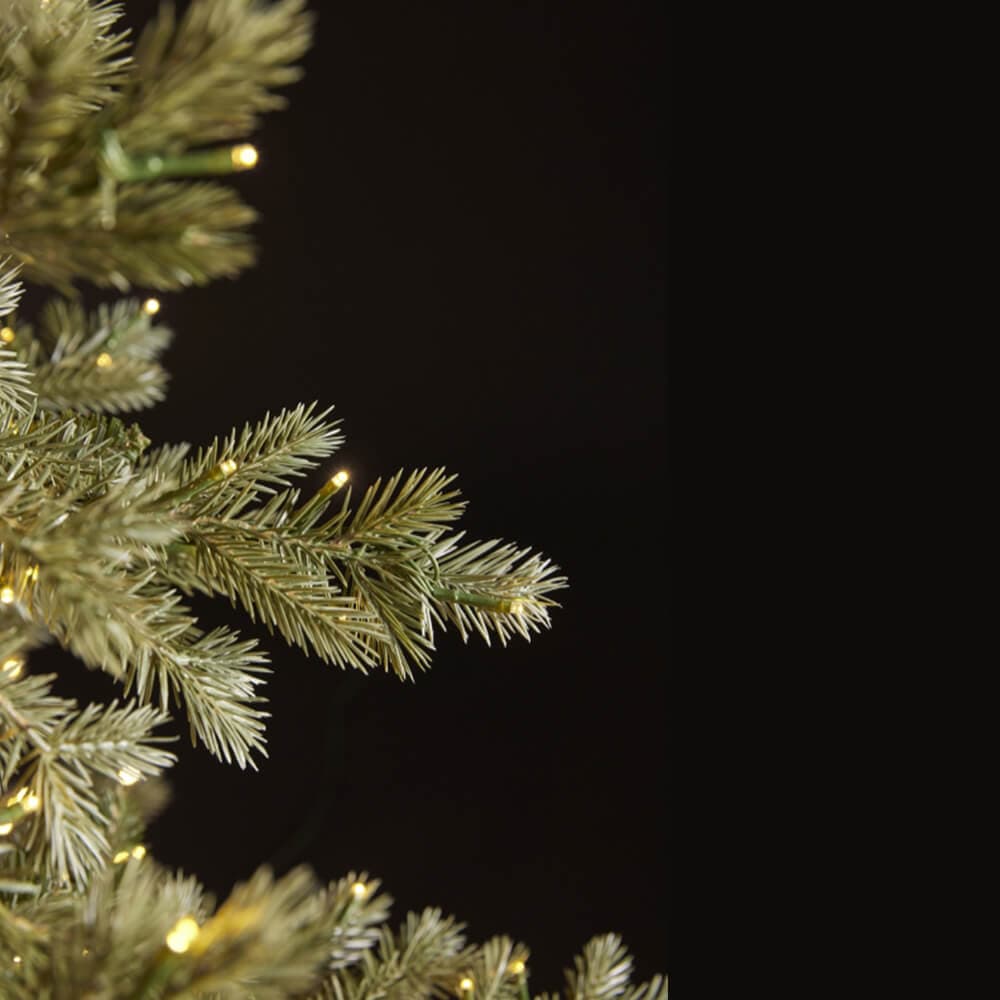 Albero di Natale "Pino Argentato" con mini LED integrati, in PE Effetto Real Touch - 3