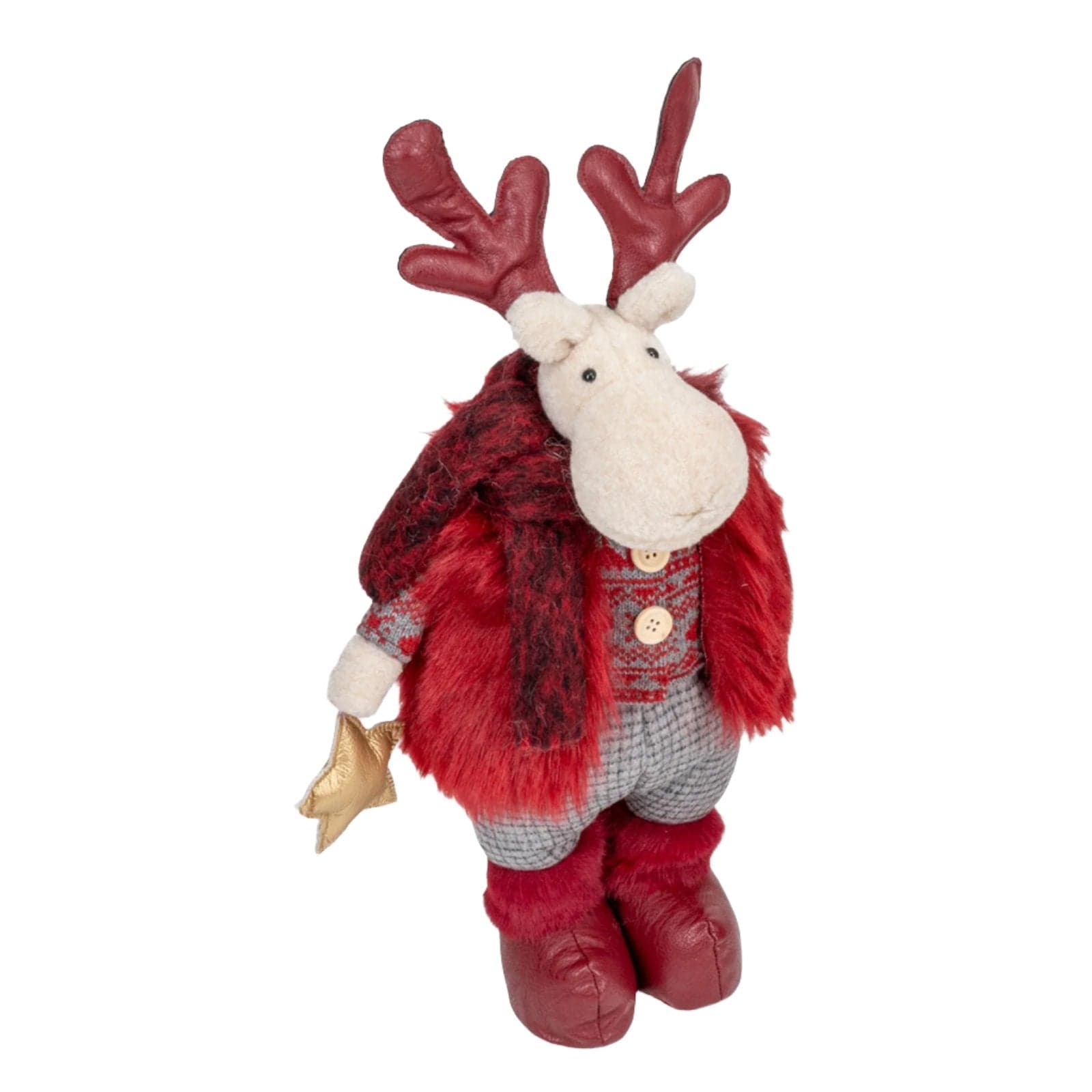 Peluche renna natalizia con abito rosso , decorazione natalizia da 52 cm - 2