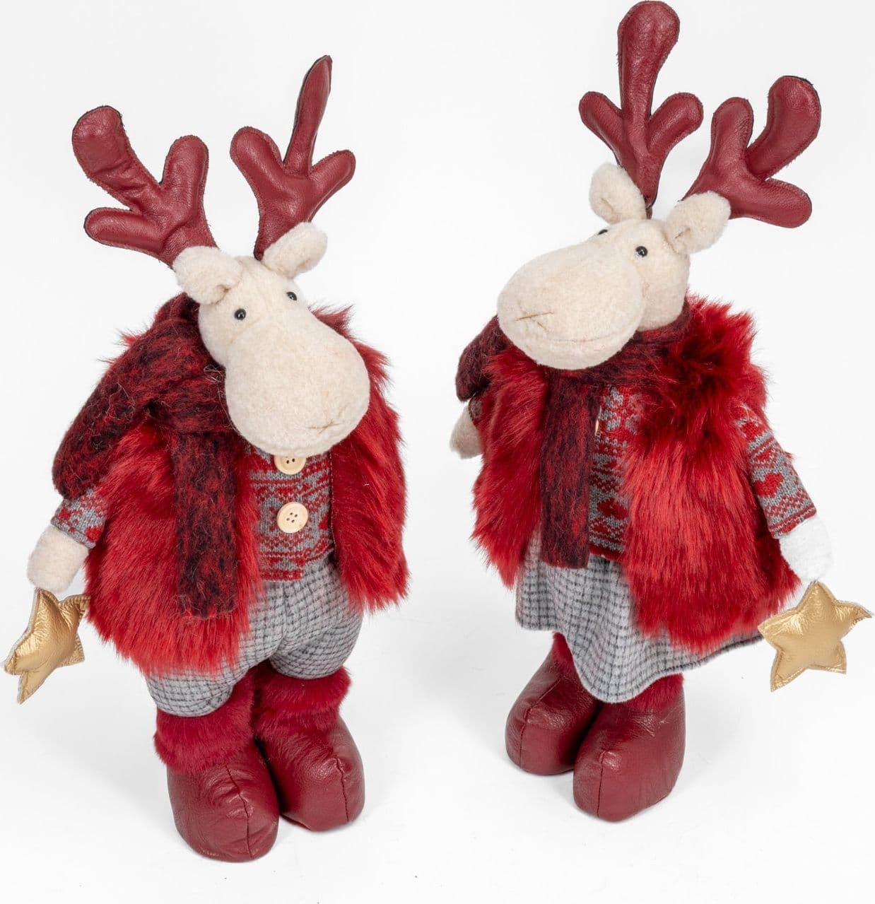 Peluche renna natalizia con abito rosso , decorazione natalizia da 52 cm - 3