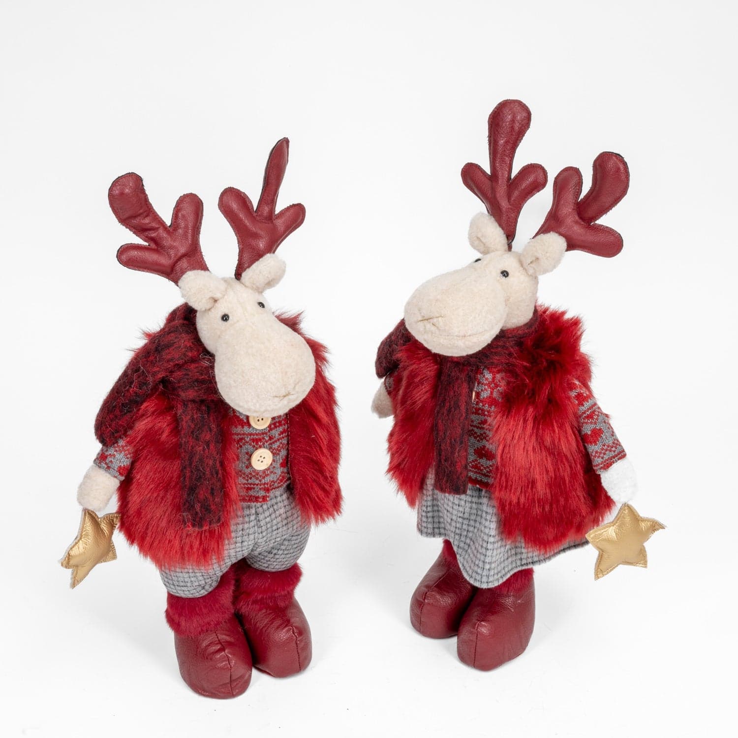 Peluche renna natalizia con abito rosso , decorazione natalizia da 52 cm - 3