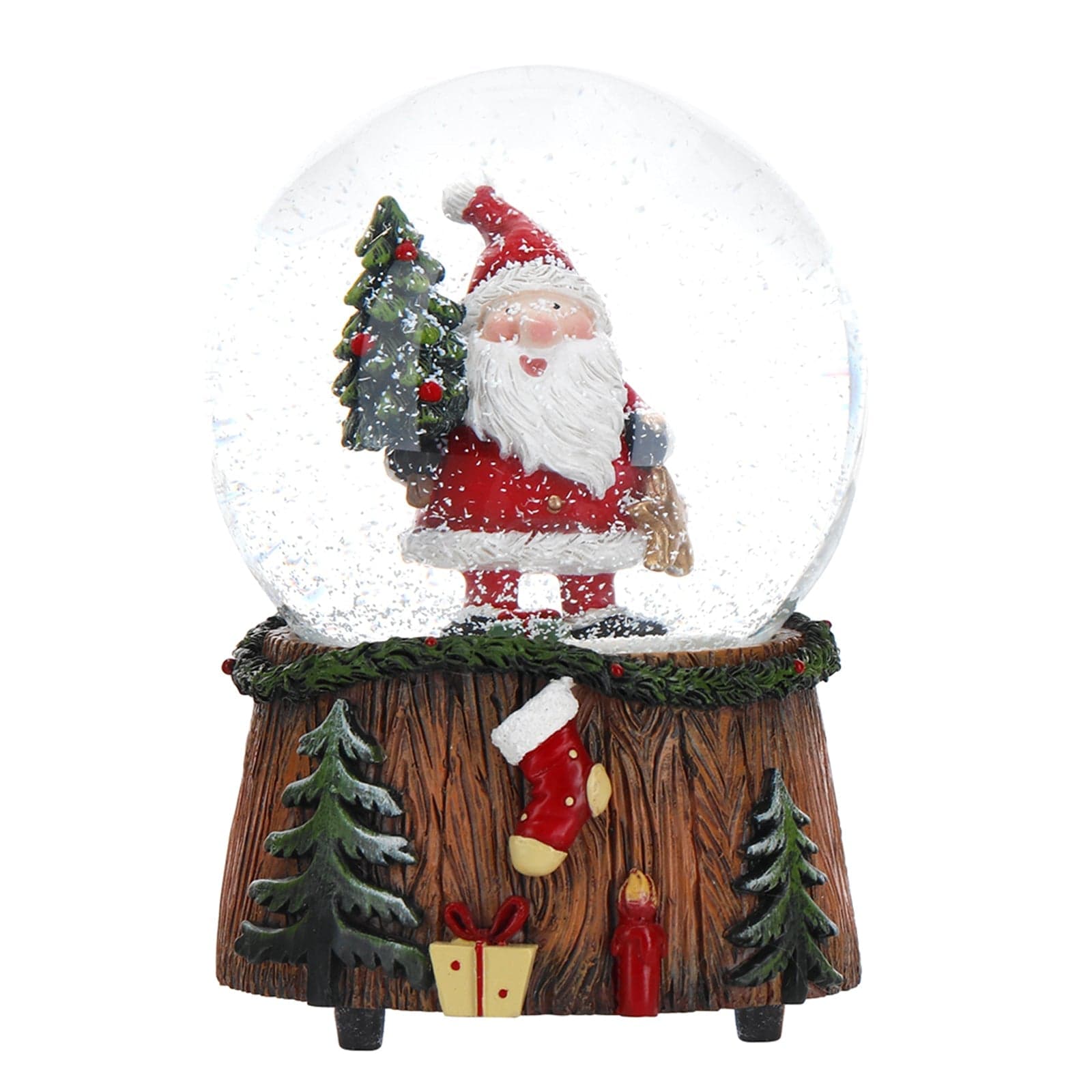 Sfera di vetro Babbo Natale con acqua e neve decorazione natalizia h 14,5 cm - 2