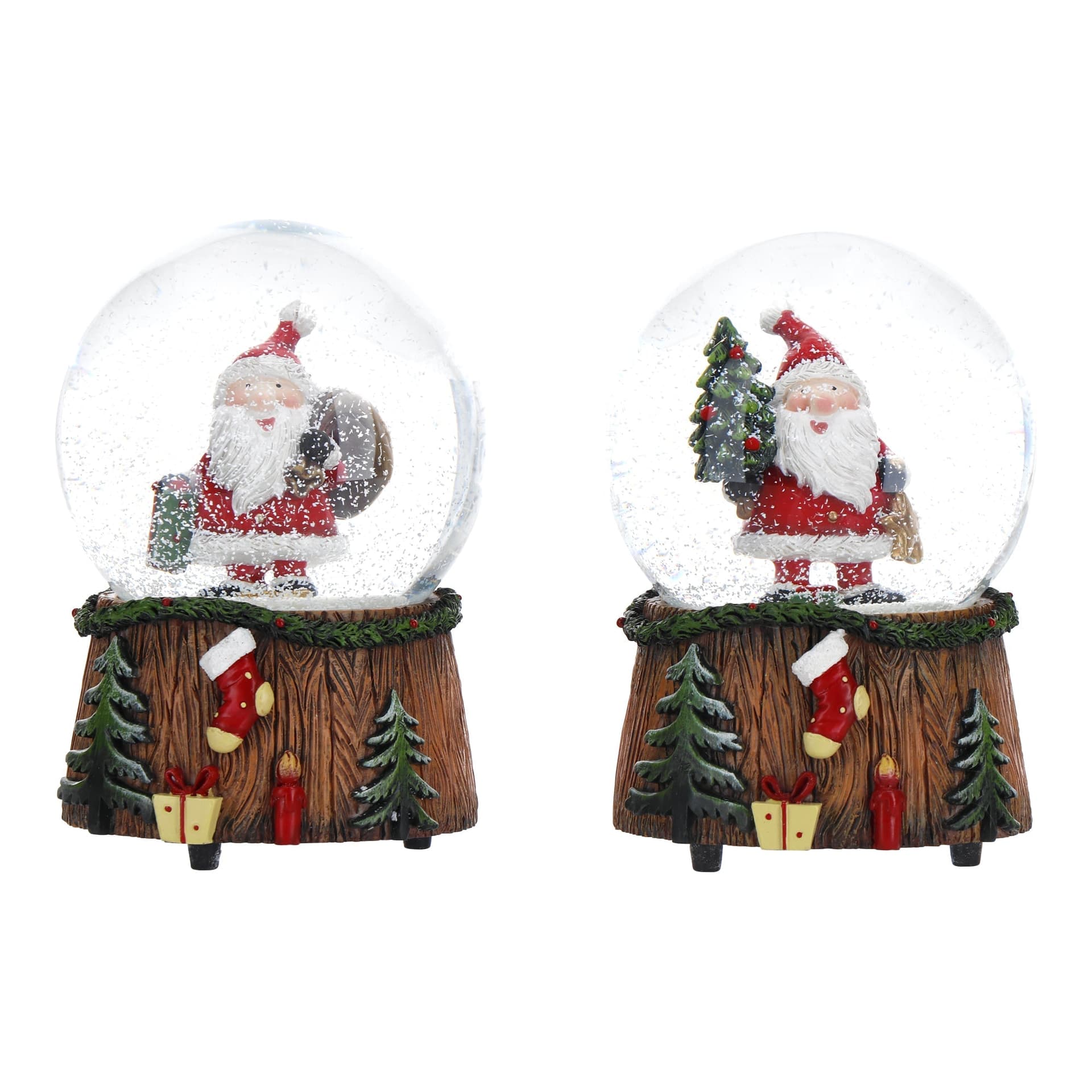 Sfera di vetro Babbo Natale con acqua e neve decorazione natalizia h 14,5 cm - 3