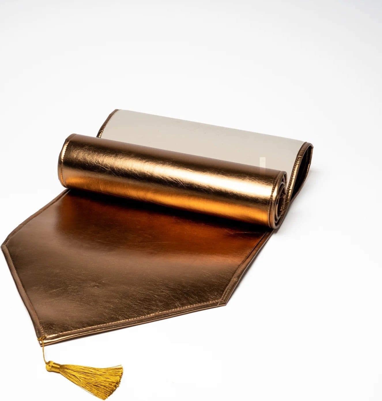 Runner colore oro antico metallizzato per tavolo di Natale 33 x 180 cm