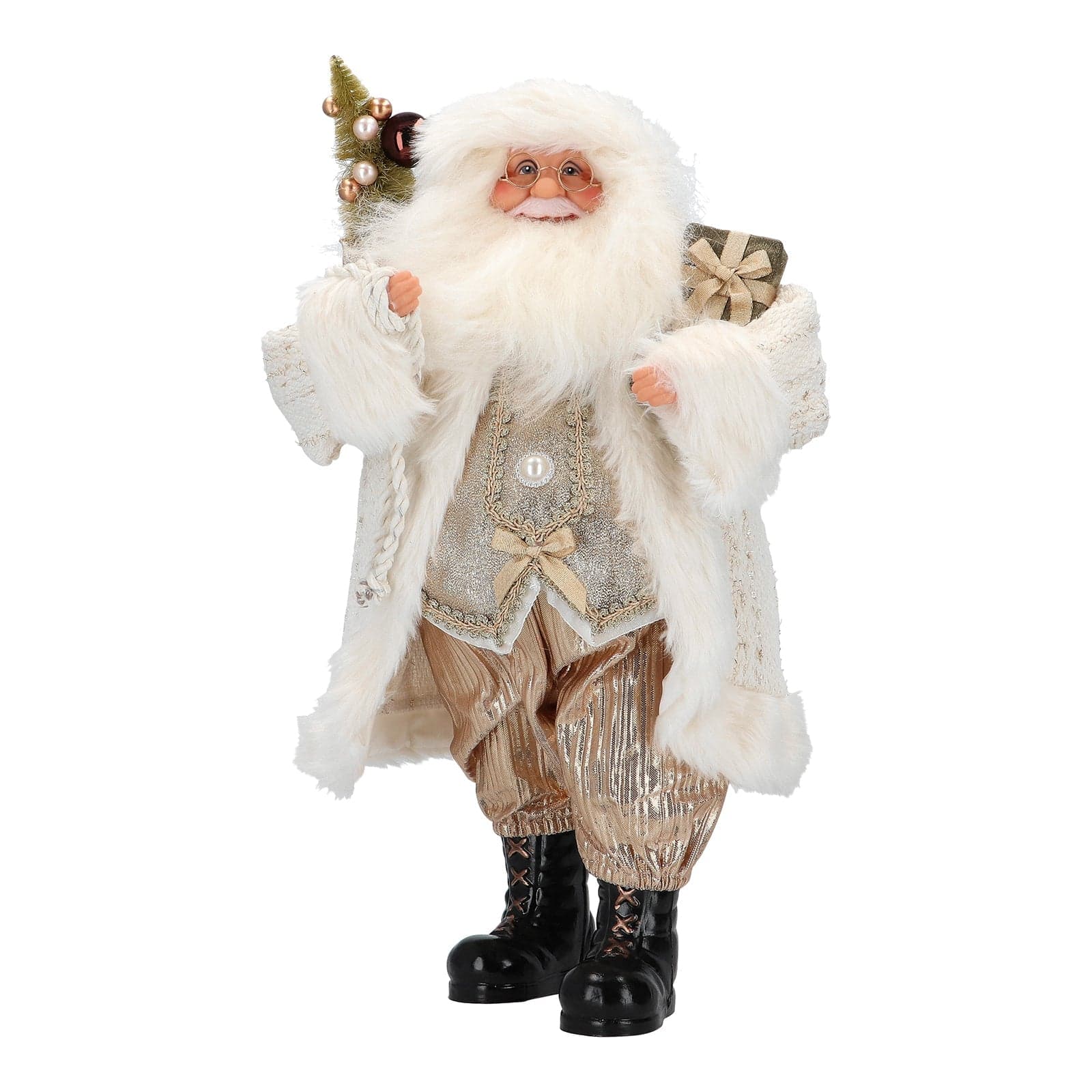 Babbo Natale decorativo color crema con regali decorazione natalizia