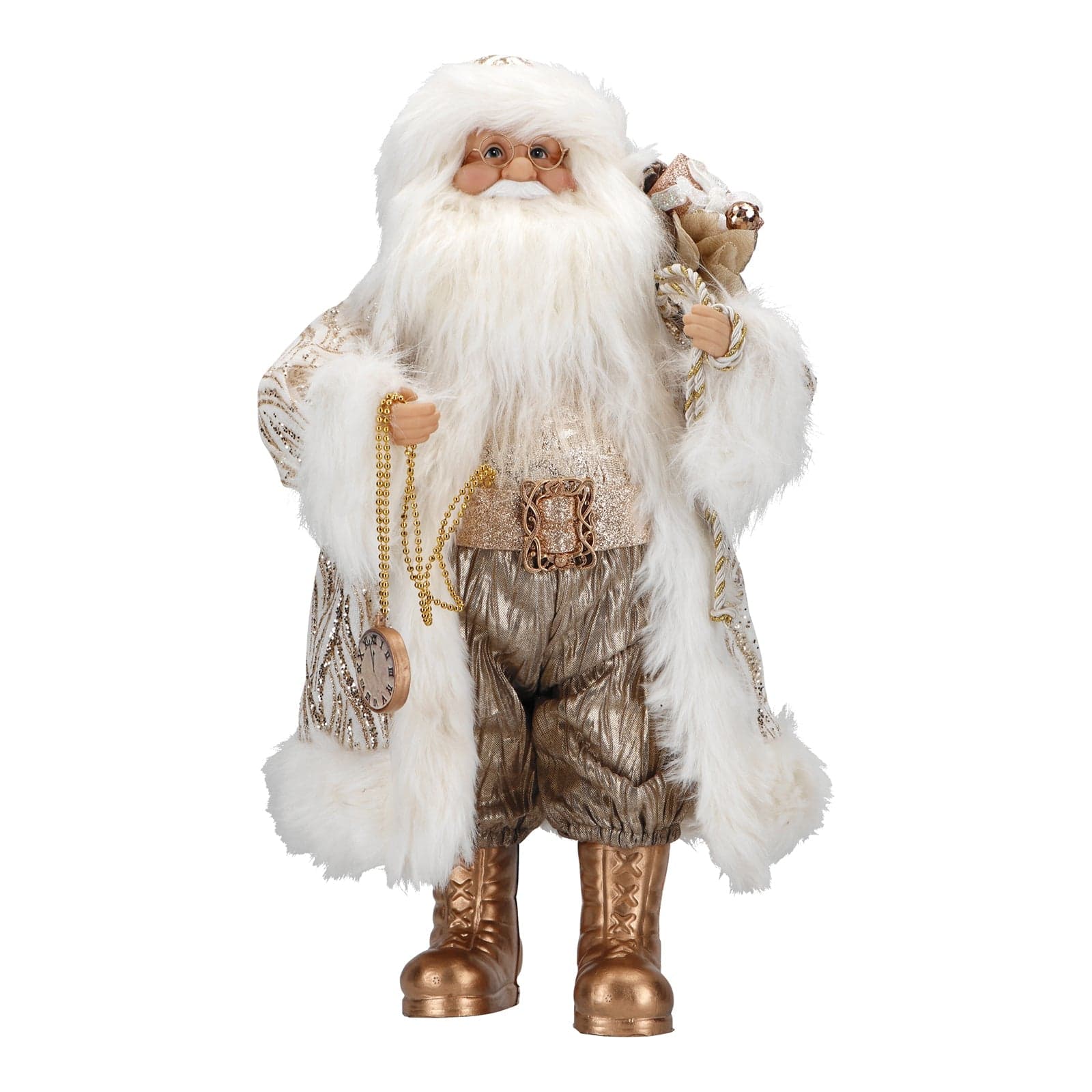 Babbo Natale decorativo color oro con regali decorazione natalizia