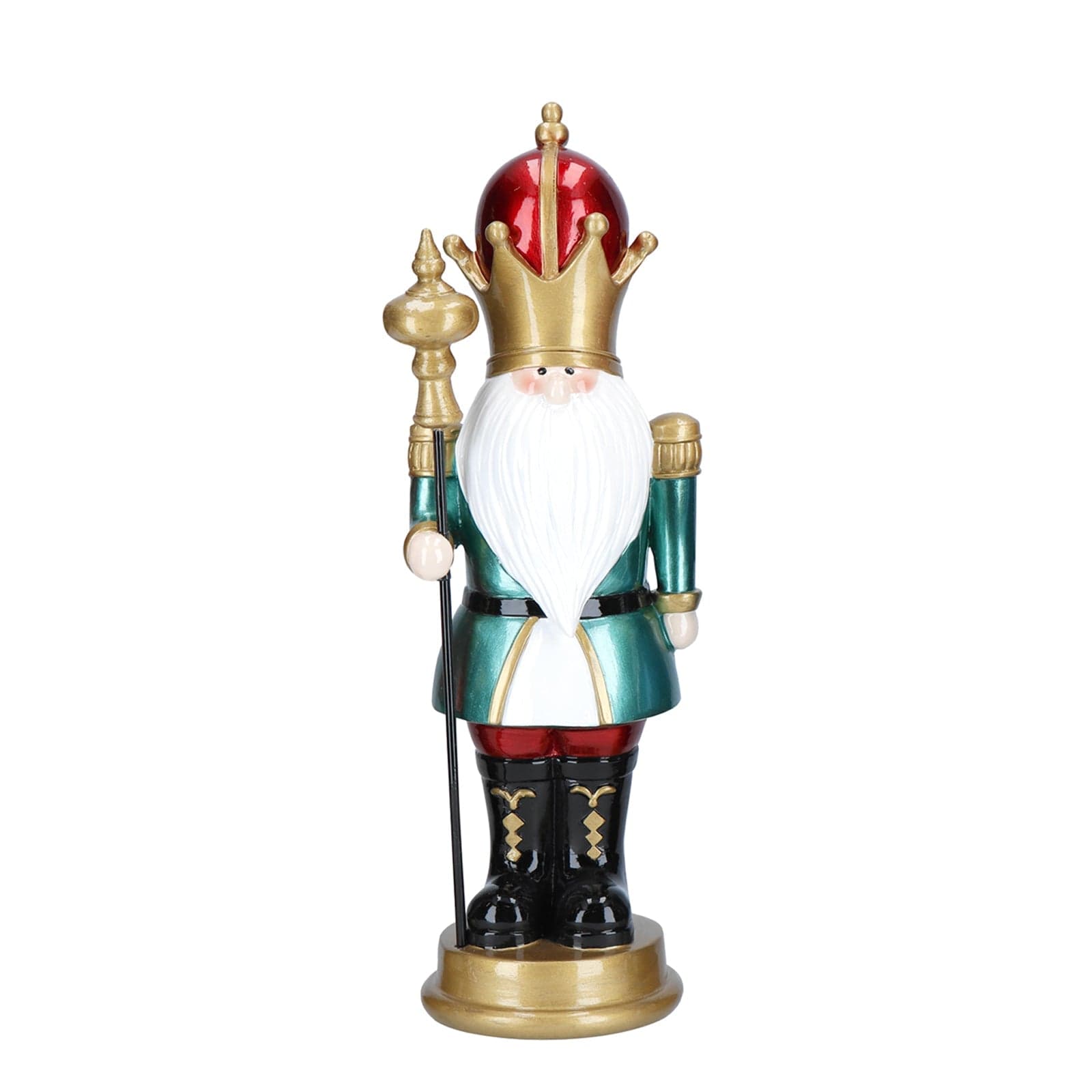 Nano schiaccianoci natalizio in poliresina decorazione natalizia h 33,5 cm - 2