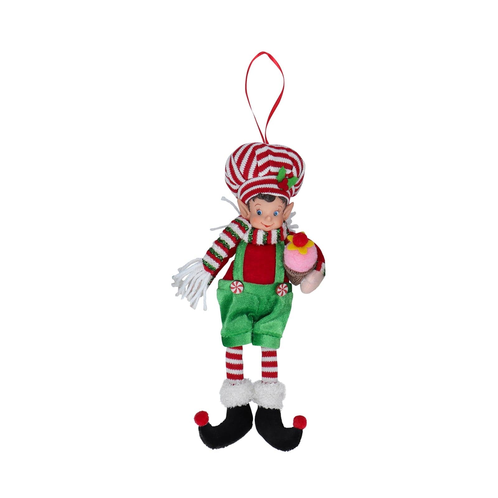 Pupazzo decorativo elfo natalizio decorazione natalizia da 29 cm - 2
