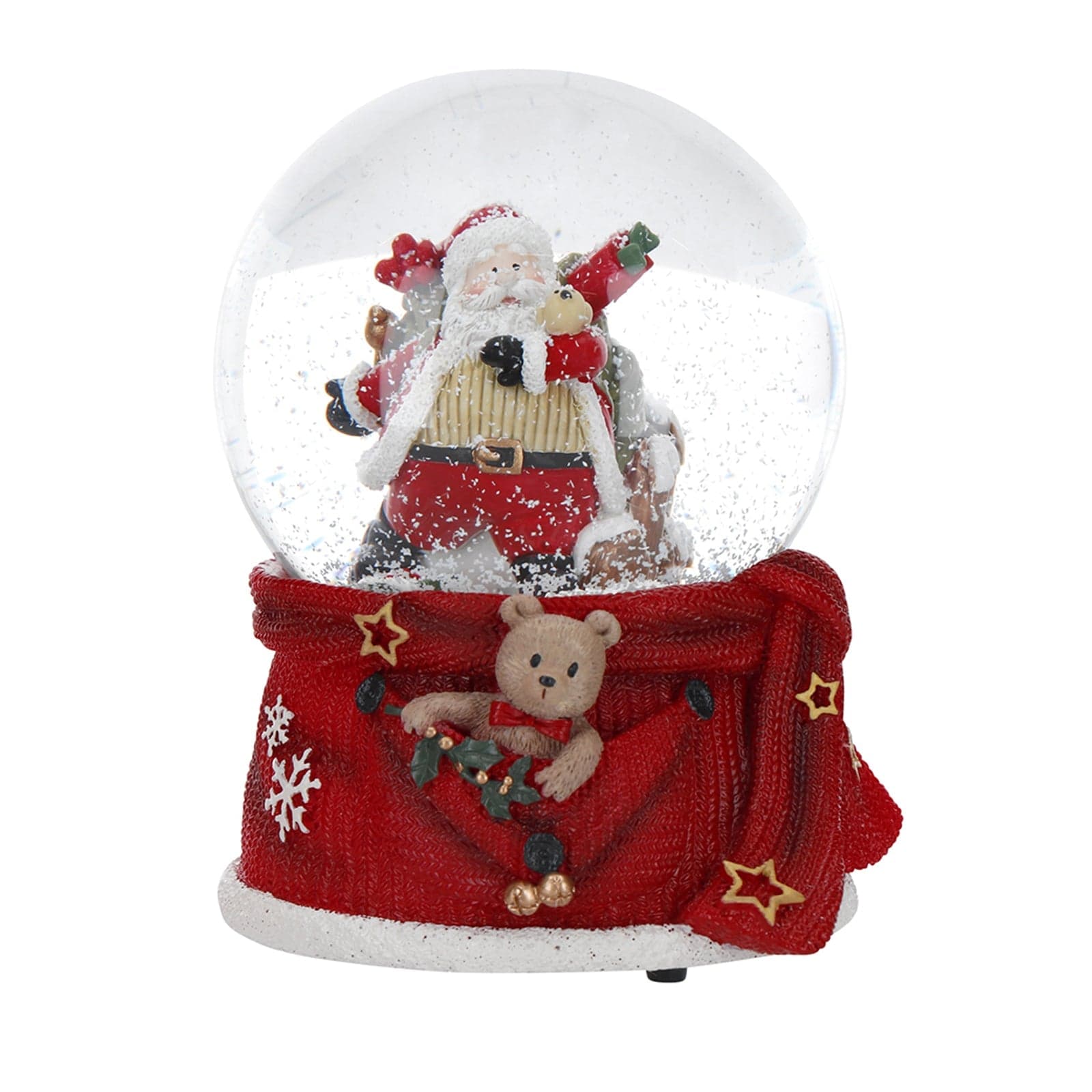 Sfera di vetro Babbo Natale con acqua e neve decorazione natalizia h 14,5 cm - 2