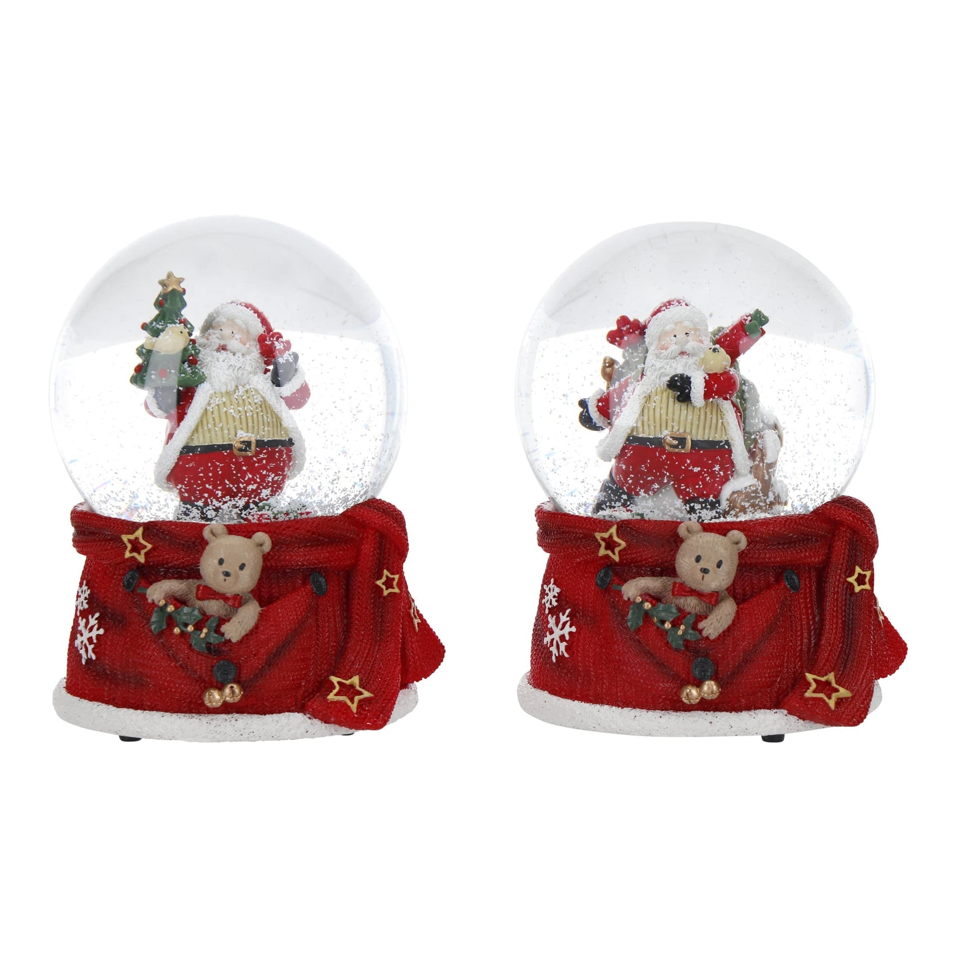 Sfera di vetro Babbo Natale con acqua e neve decorazione natalizia h 14,5 cm - 3