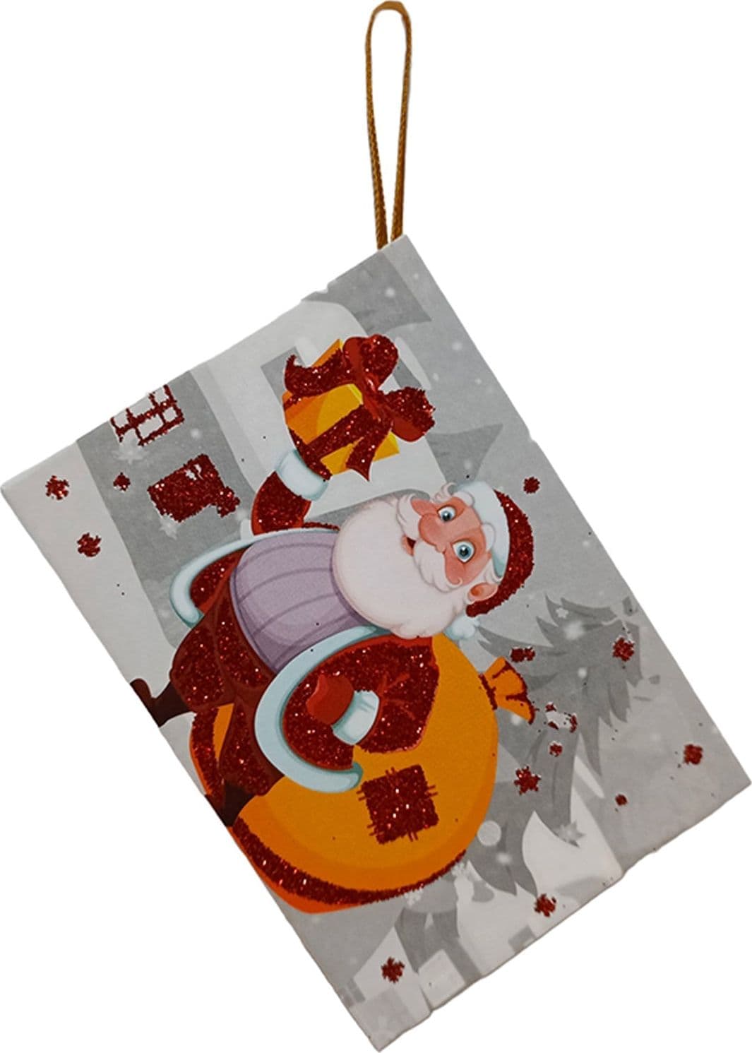 Biglietto di Auguri con decorazione natalizia chiudipacco set da 12