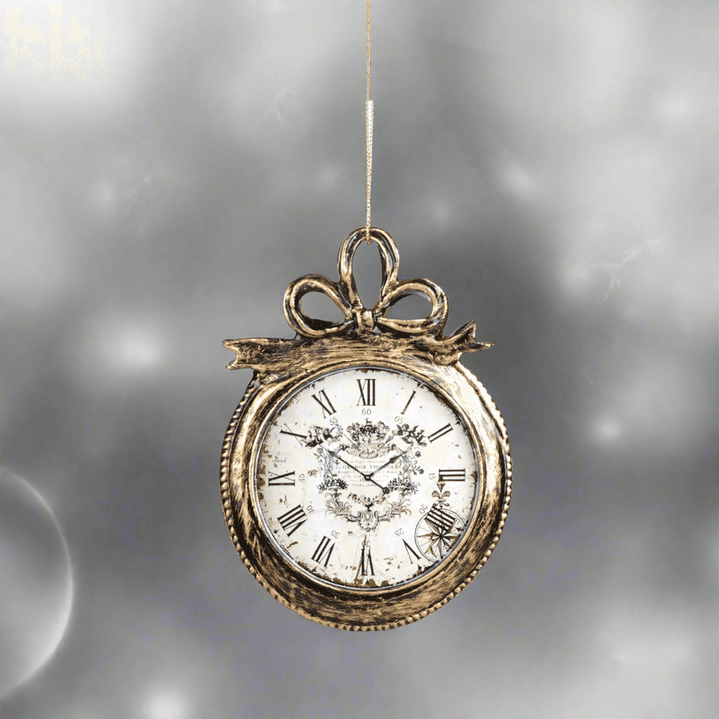Pendente a forma di orologio per albero di Natale decorazione natalizia - 5