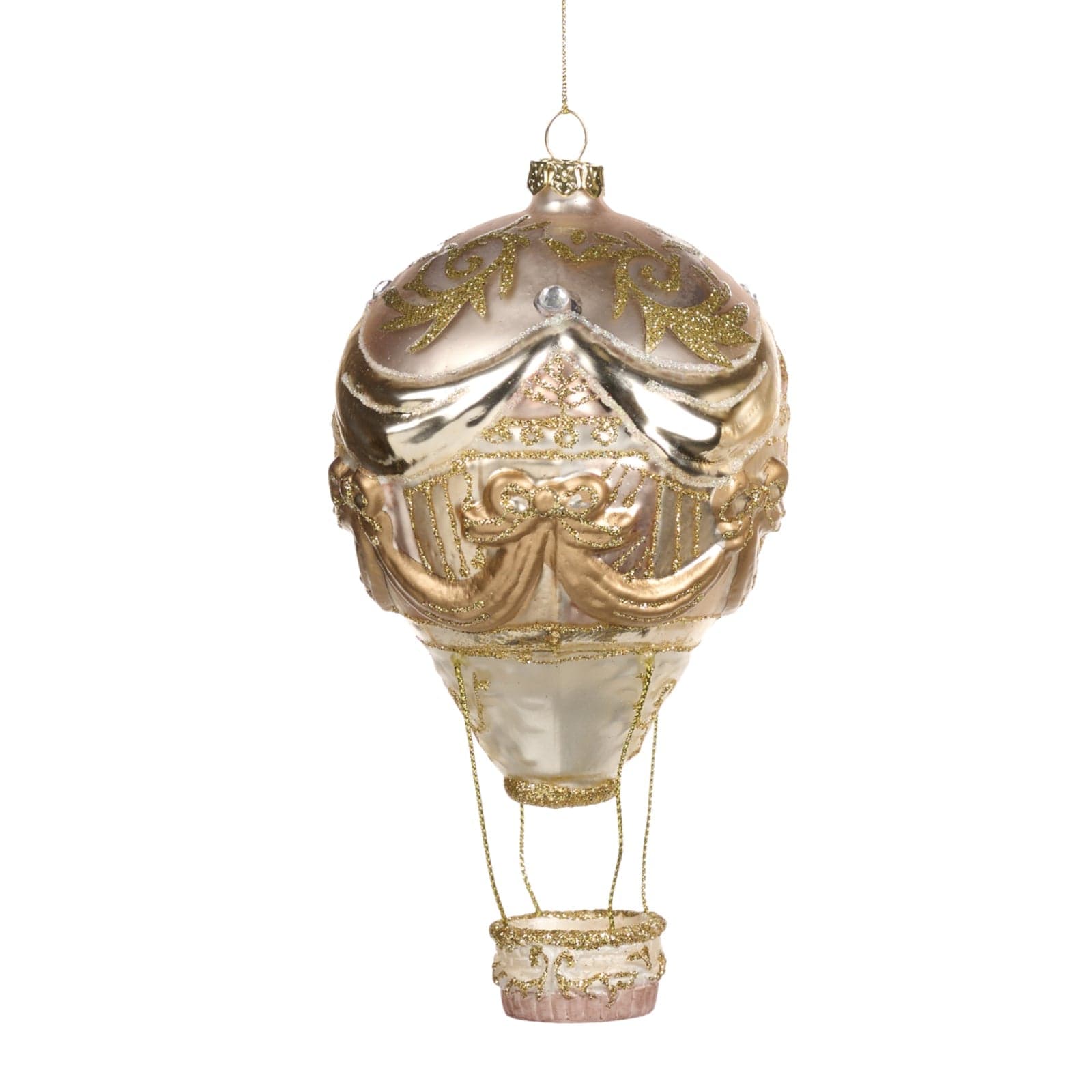 Pendente mongolfiera in vetro per albero di Natale decorazione natalizia - 2