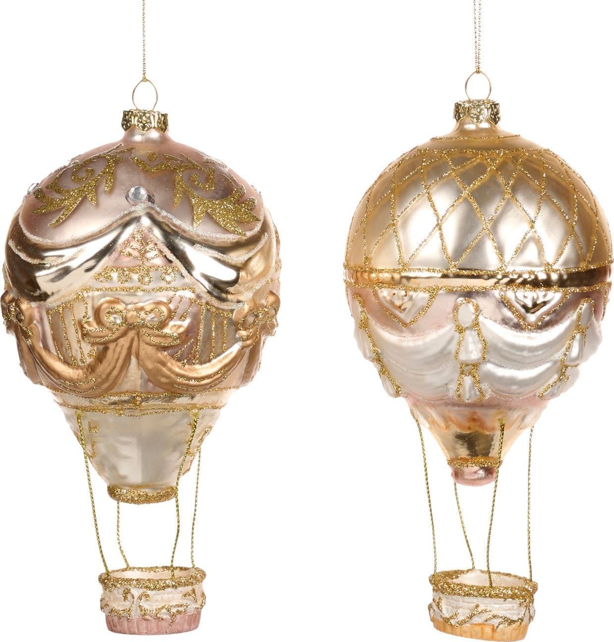 Pendente mongolfiera in vetro per albero di Natale decorazione natalizia - 3