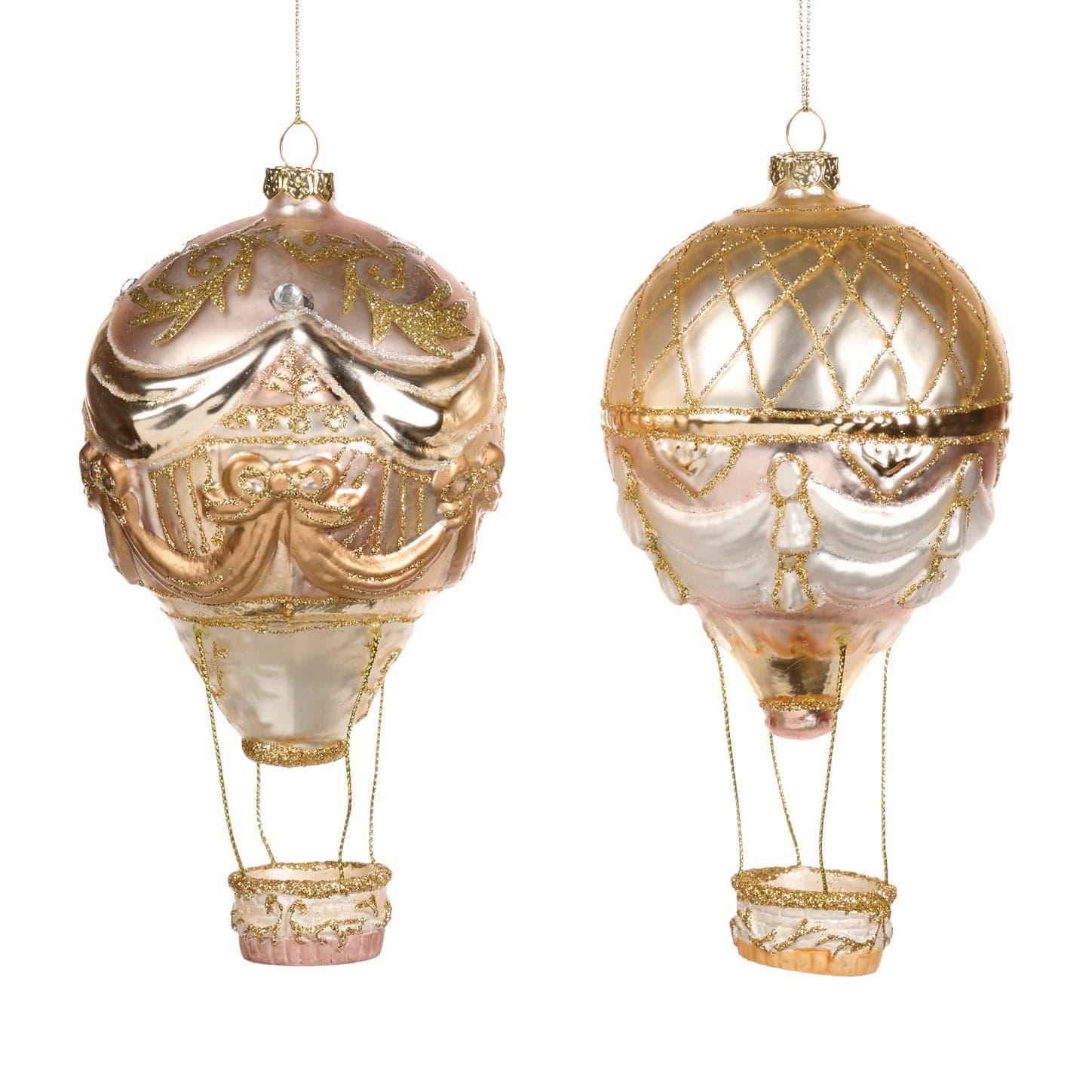Pendente mongolfiera in vetro per albero di Natale decorazione natalizia - 3