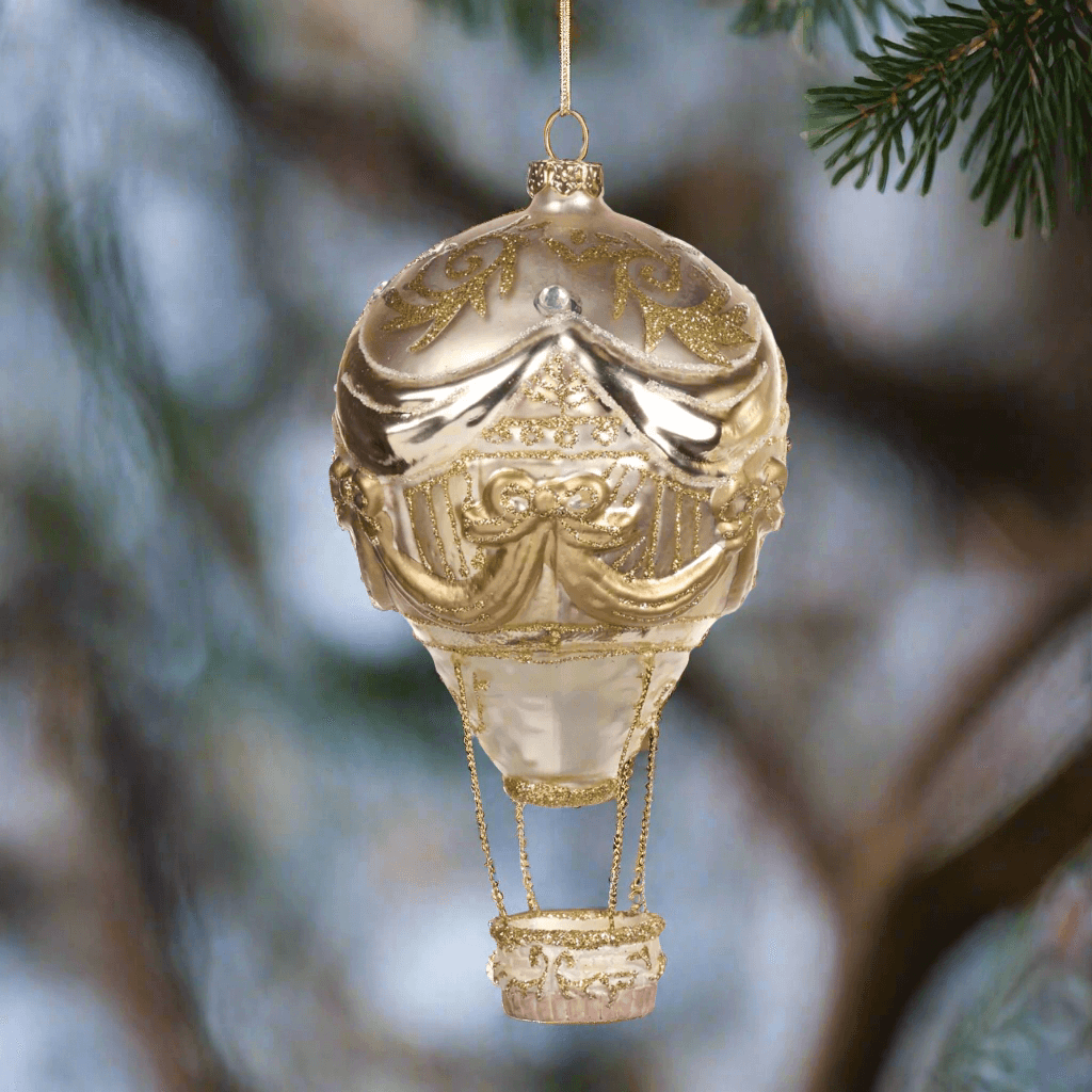 Pendente mongolfiera in vetro per albero di Natale decorazione natalizia - 5