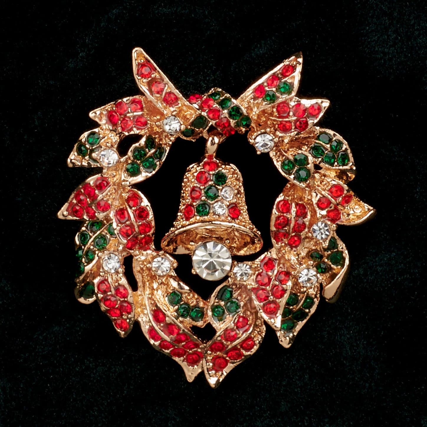 Pendaglio con corona e campana per albero di Natale da 4.5 cm - 2