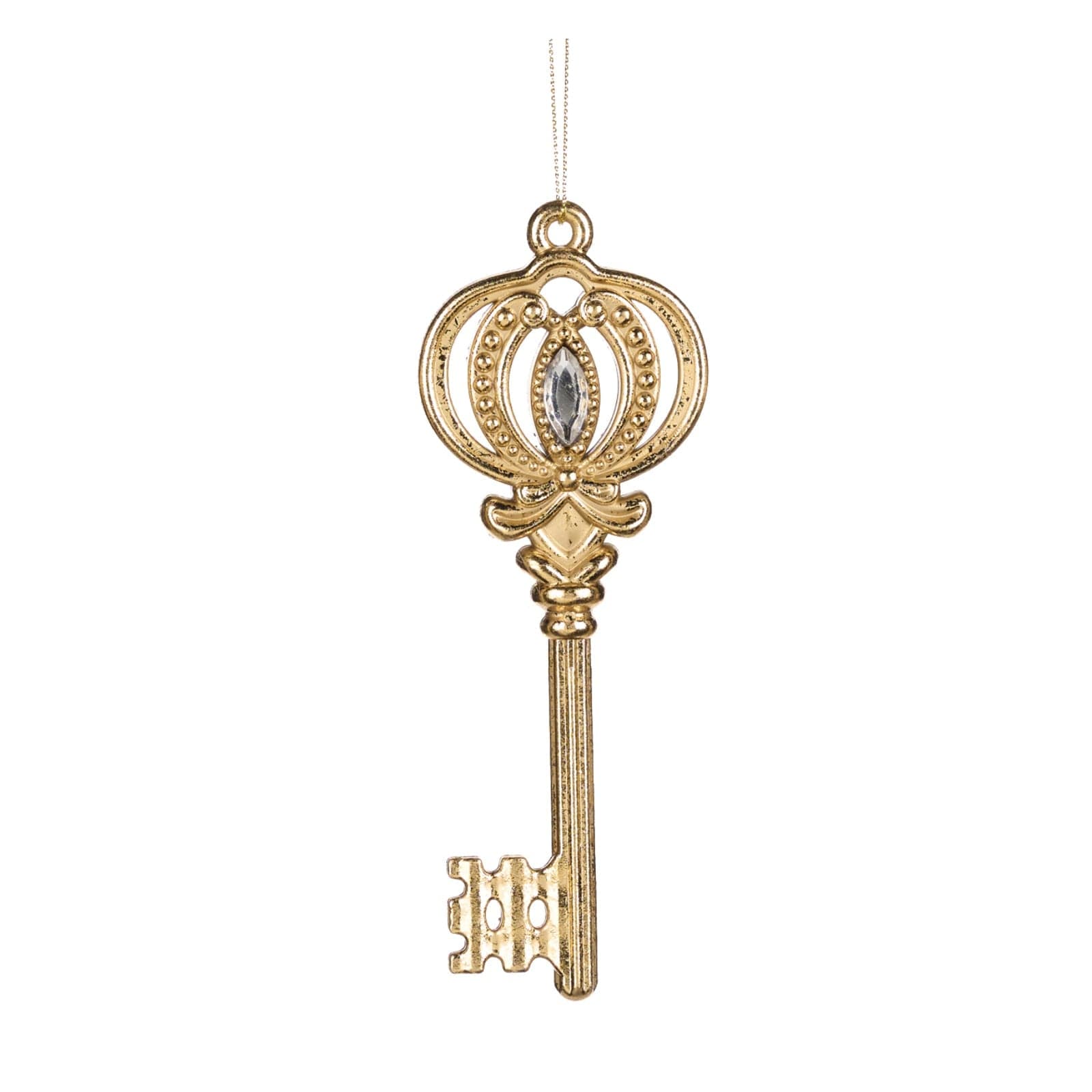 Pendaglio a forma di chiave oro in plastica per albero di Natale da 16.5 cm - 2