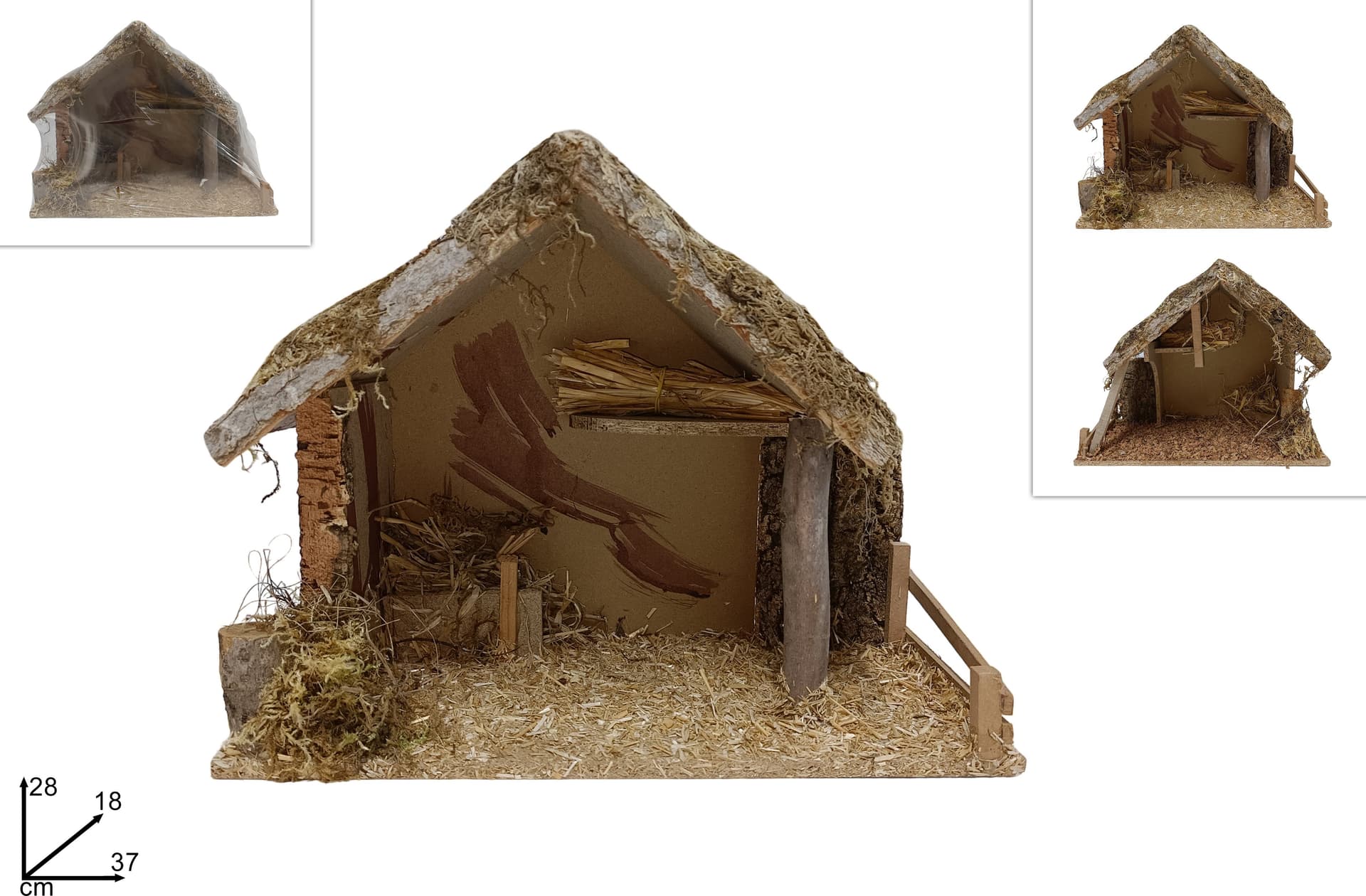 Capanna decorativa natalizia vuota termoretraibile per presepe - 3