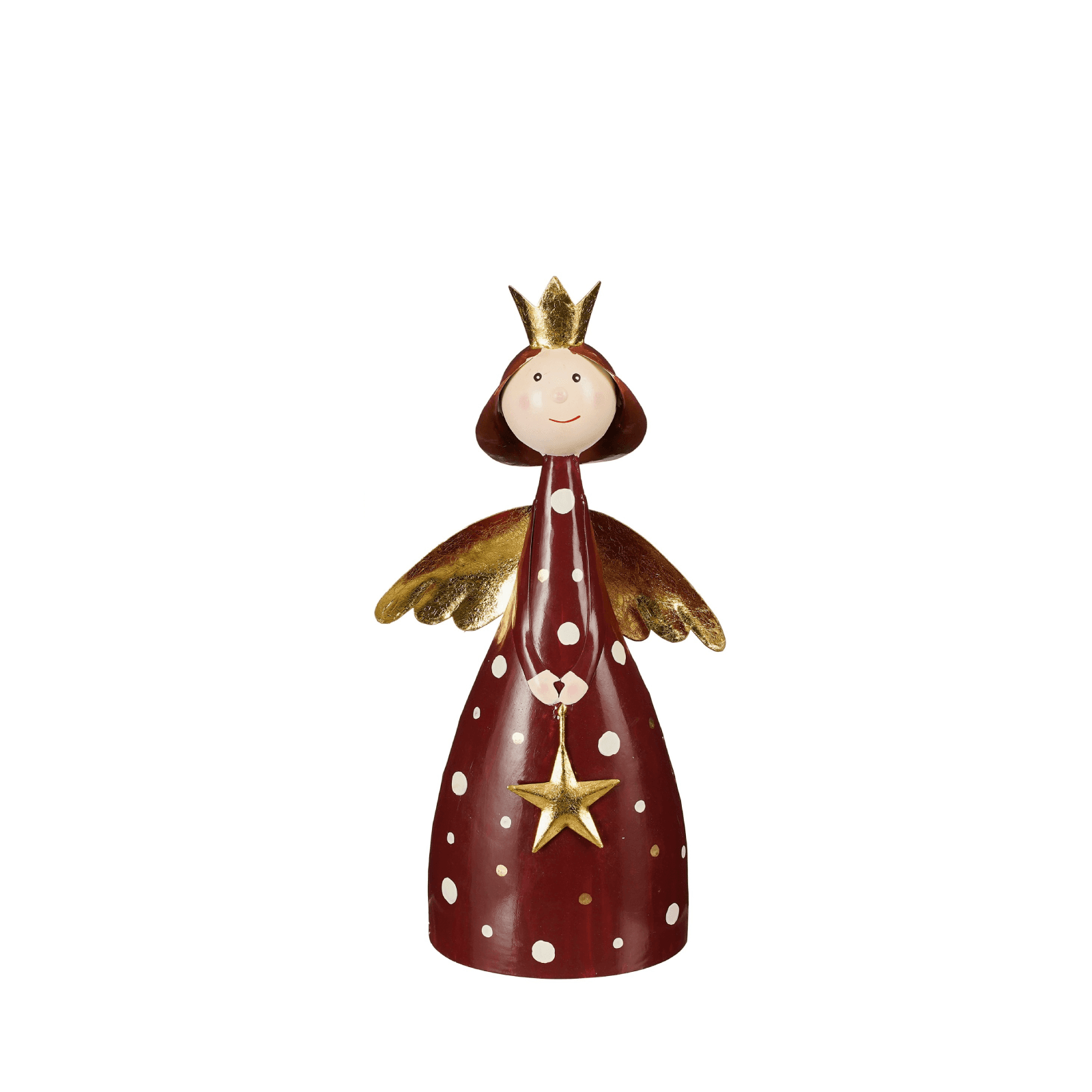 Statuetta decorativa angelo con ali h39cm per il natale - 4