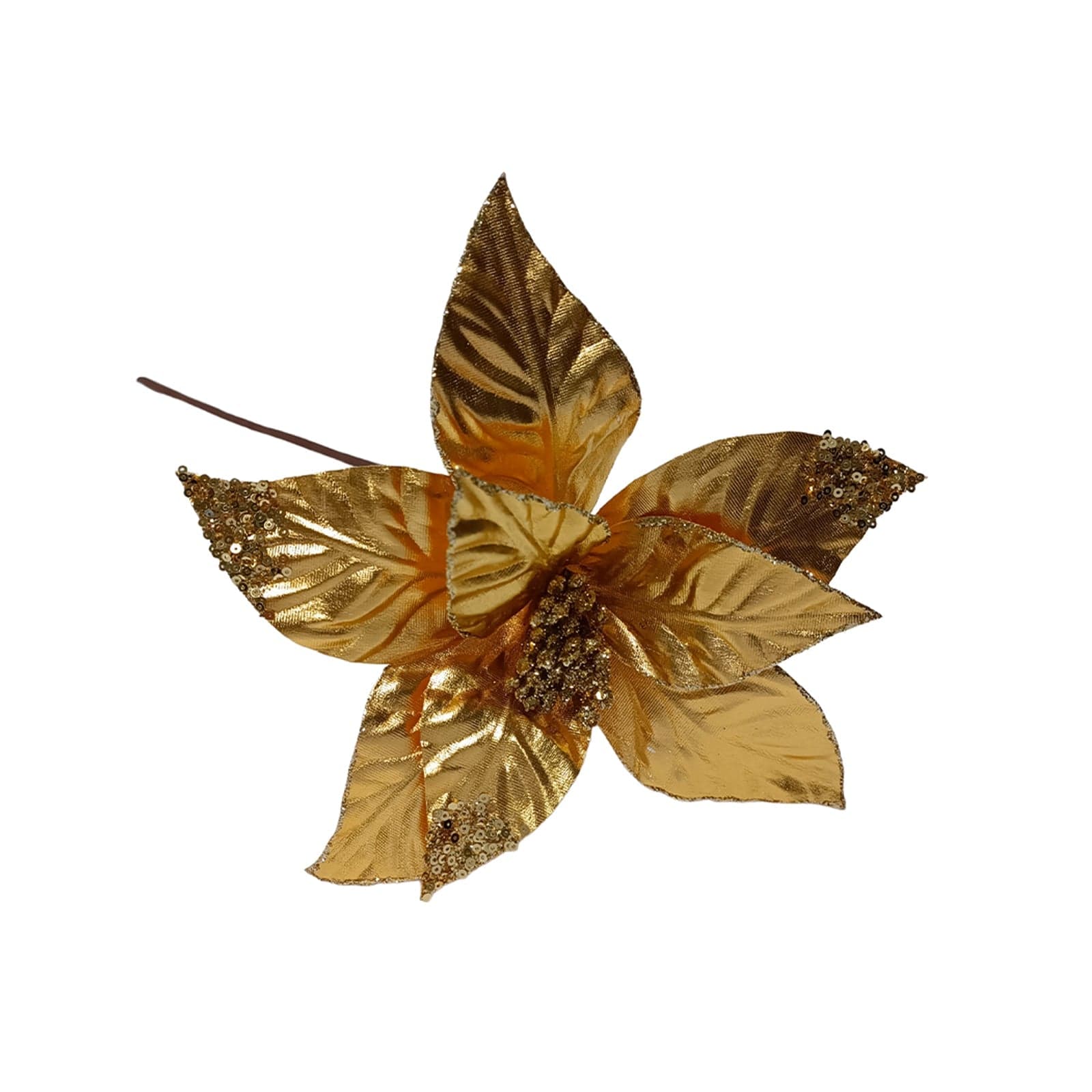 Fiore decorativo natalizio con stelo per decorazioni e composizioni h 50 cm - 3