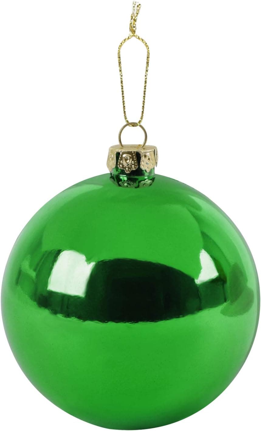 Pallina in vetro color verde per albero di Natale da Ø 10 cm, set da 4 pezzi - 2
