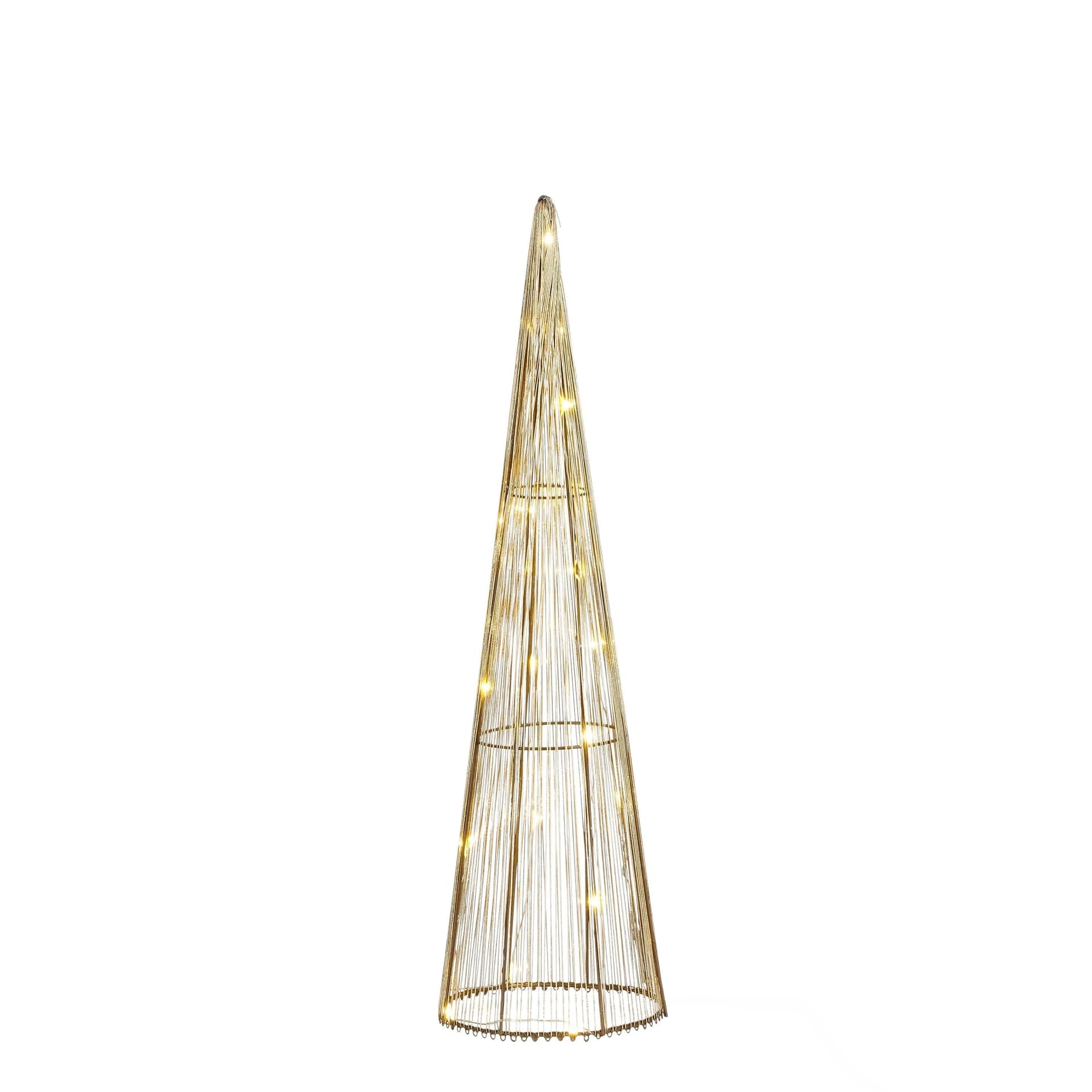 Cono color champagne con led a batteria per decorazioni natalizie - 2