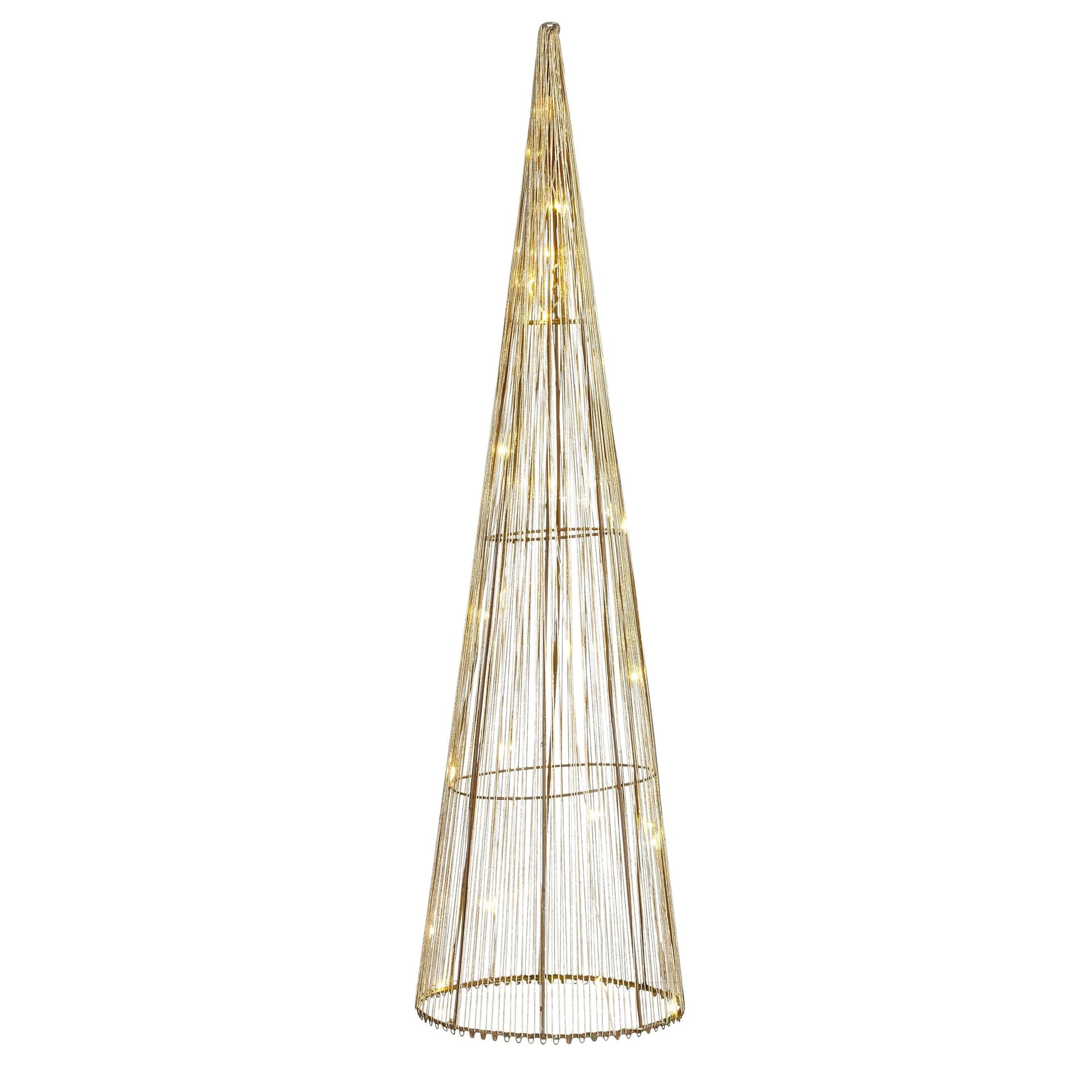 Cono color champagne con led a batteria per decorazioni natalizie - 3